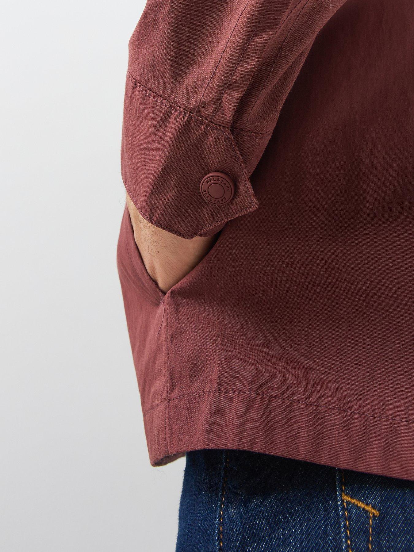 Image 5 of 6 of Belstaff Men's Cargo Zip Overshirt - Dark Red