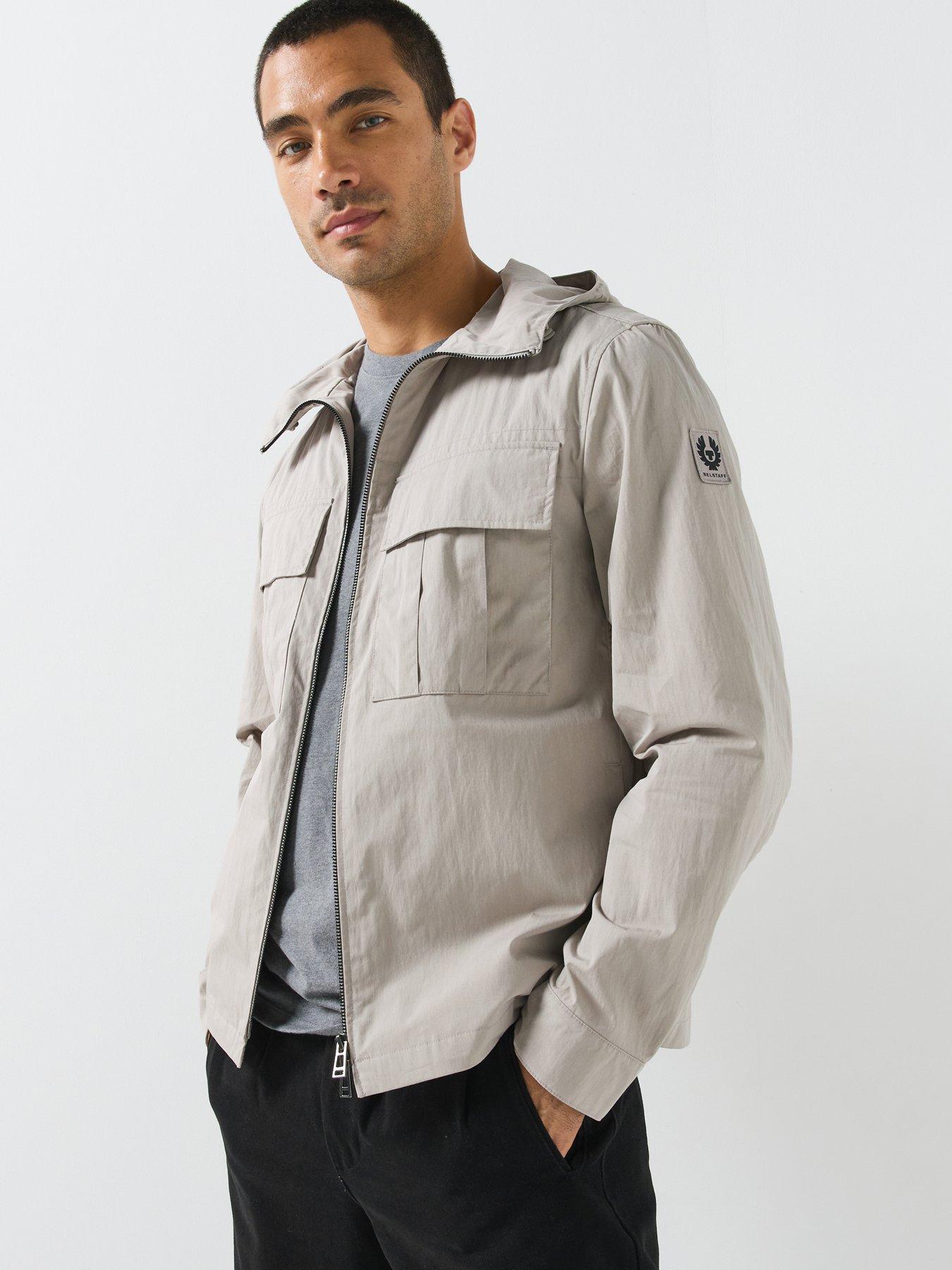 Image 1 of 6 of Belstaff Belstaff Container Hooded Zip Overshirt - Light Beige