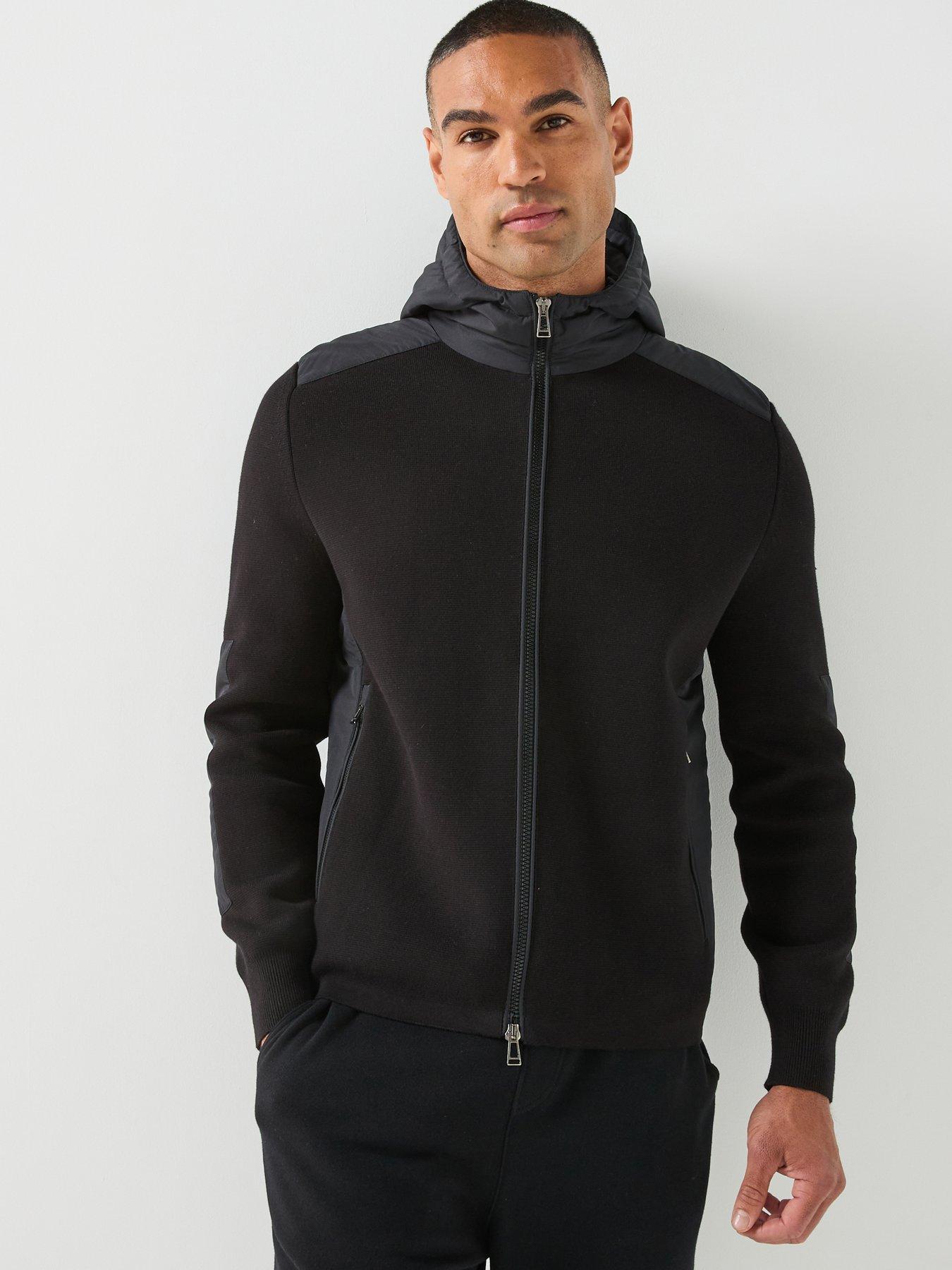Belstaff Belstaff Console Mixed Media Knitted Zip Hoodie - Black
