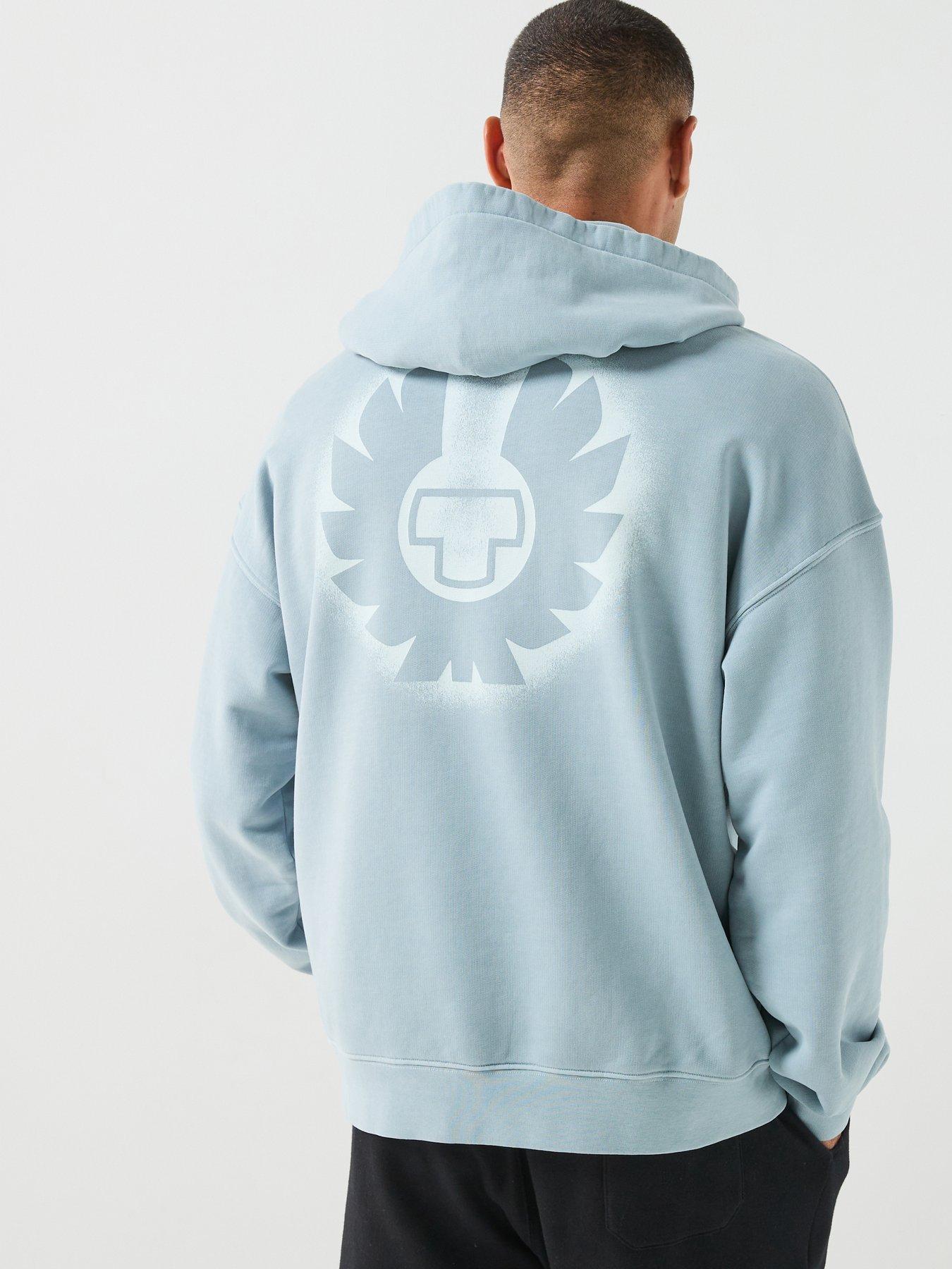 Belstaff Competition Back Graphic Logo Hoodie - Light Blue