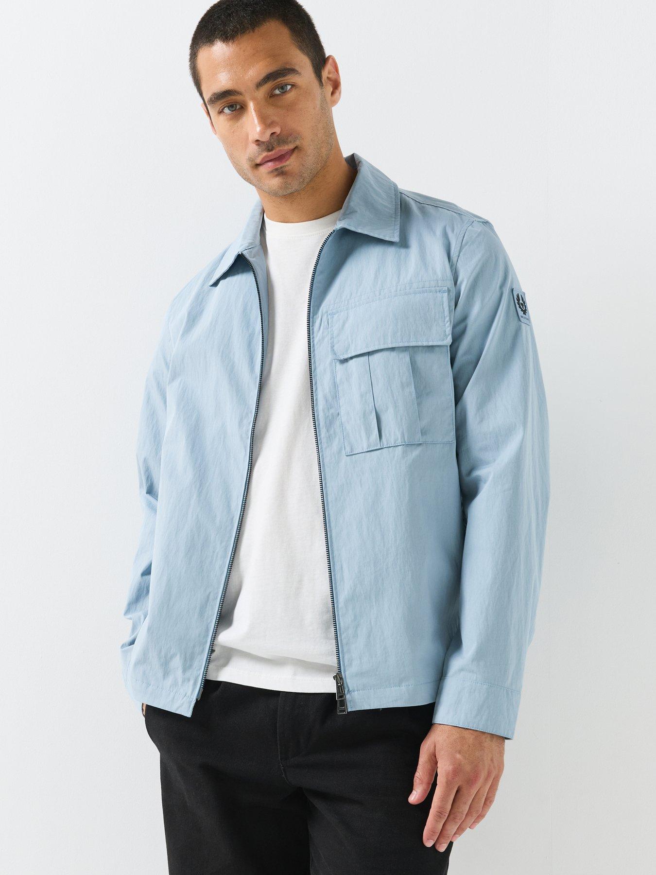 Image 1 of 6 of Belstaff Men's Cargo Overshirt - Light Blue