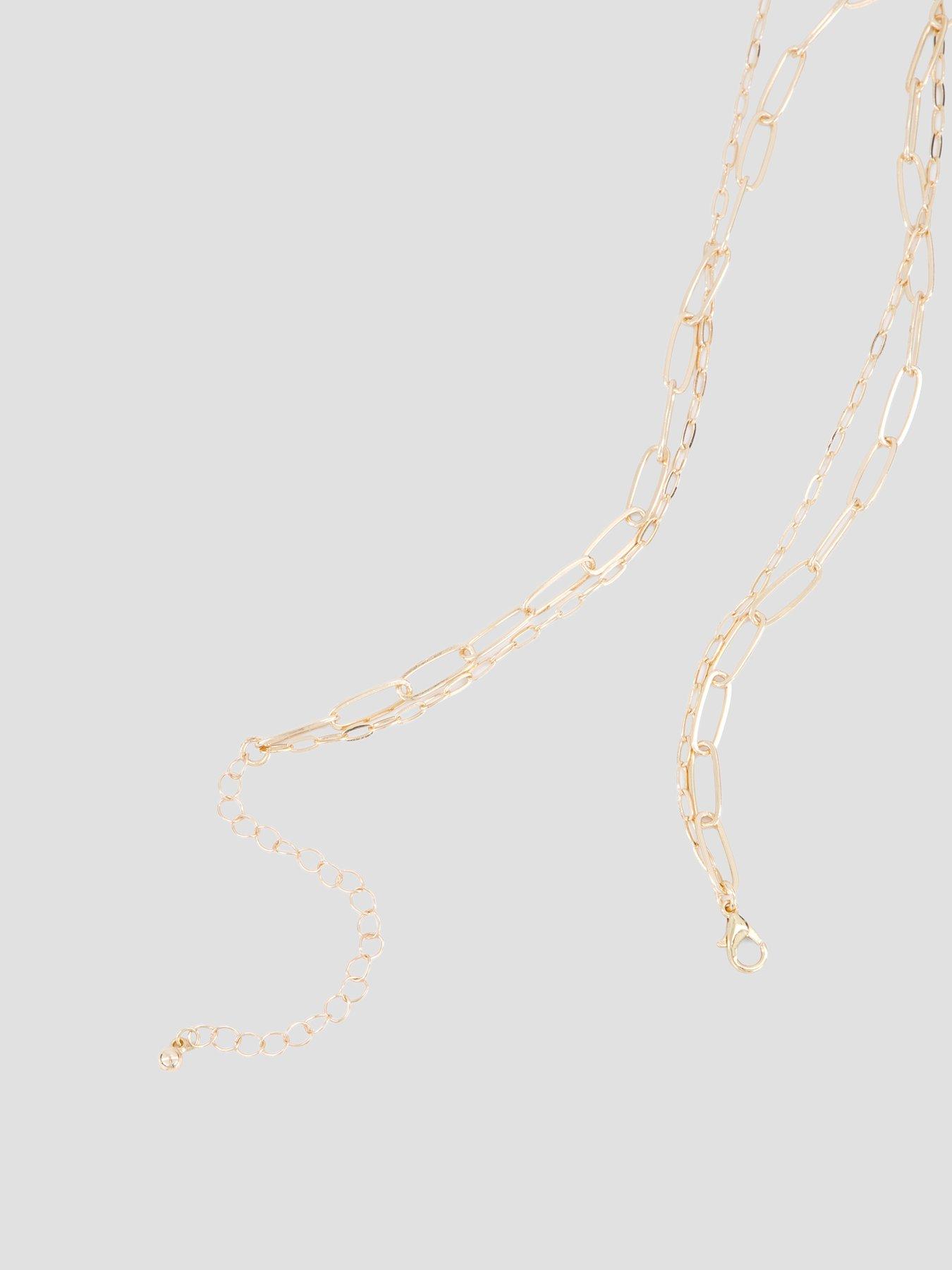 Image 3 of 3 of The Very Collection Layered Tone Chain Necklace With Pendants - Gold
