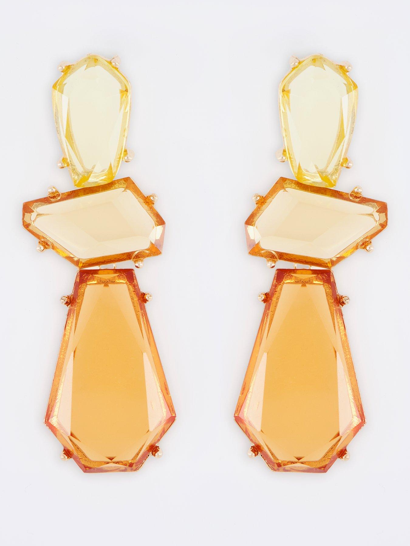 Image 1 of 3 of The Very Collection Jewelled Pendant Earrings - Multi