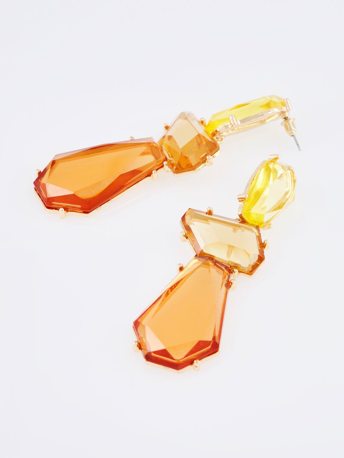 Image 2 of 3 of The Very Collection Jewelled Pendant Earrings - Multi
