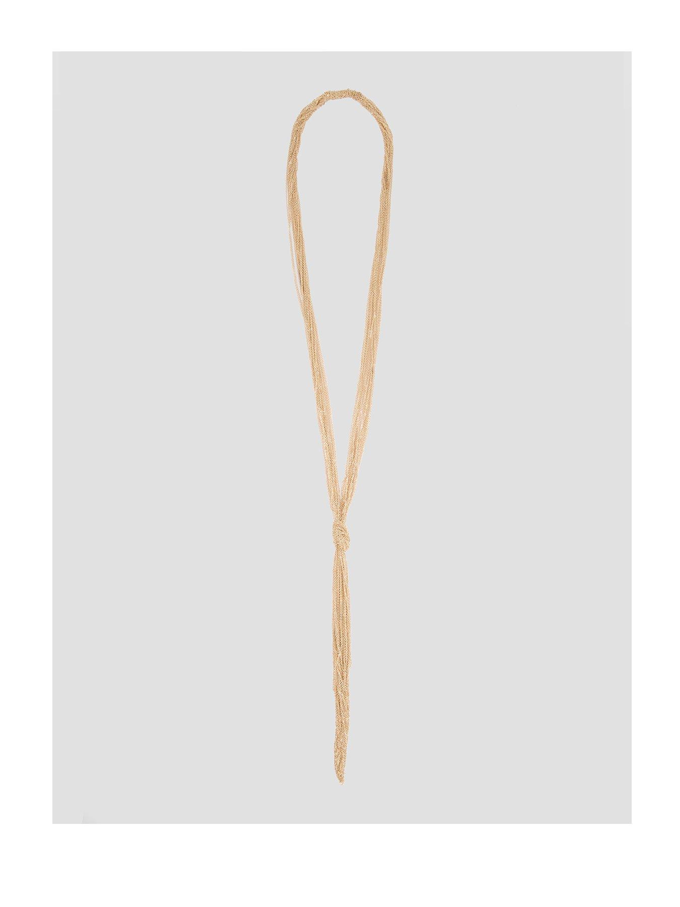 The Very Collection Gold Tone Tassle Knot Necklace