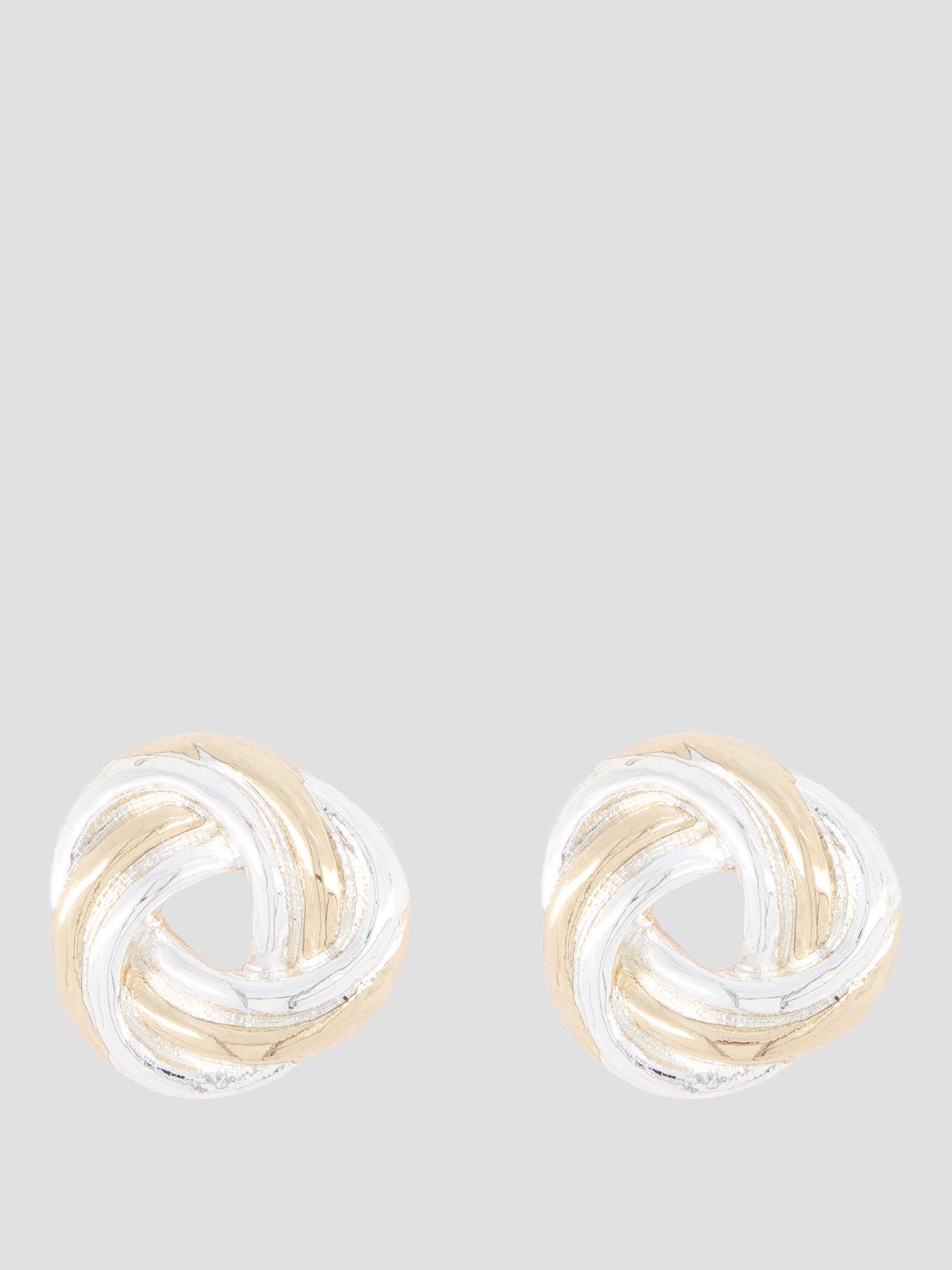 The Very Collection Mixed Metal Knot Stud Earrings