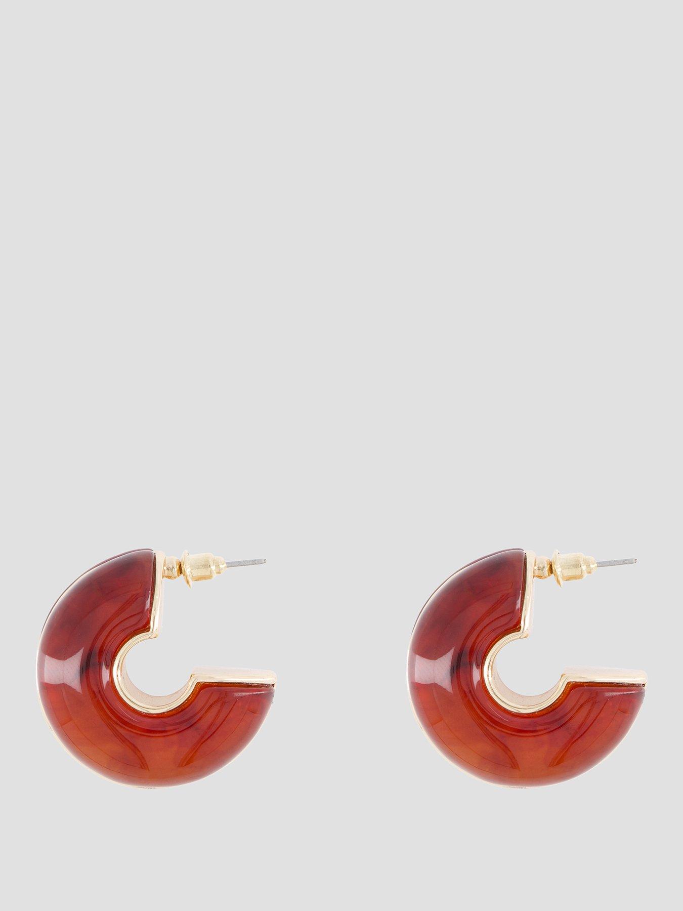 The Very Collection Brown Resin Chunky Hoop Earrings