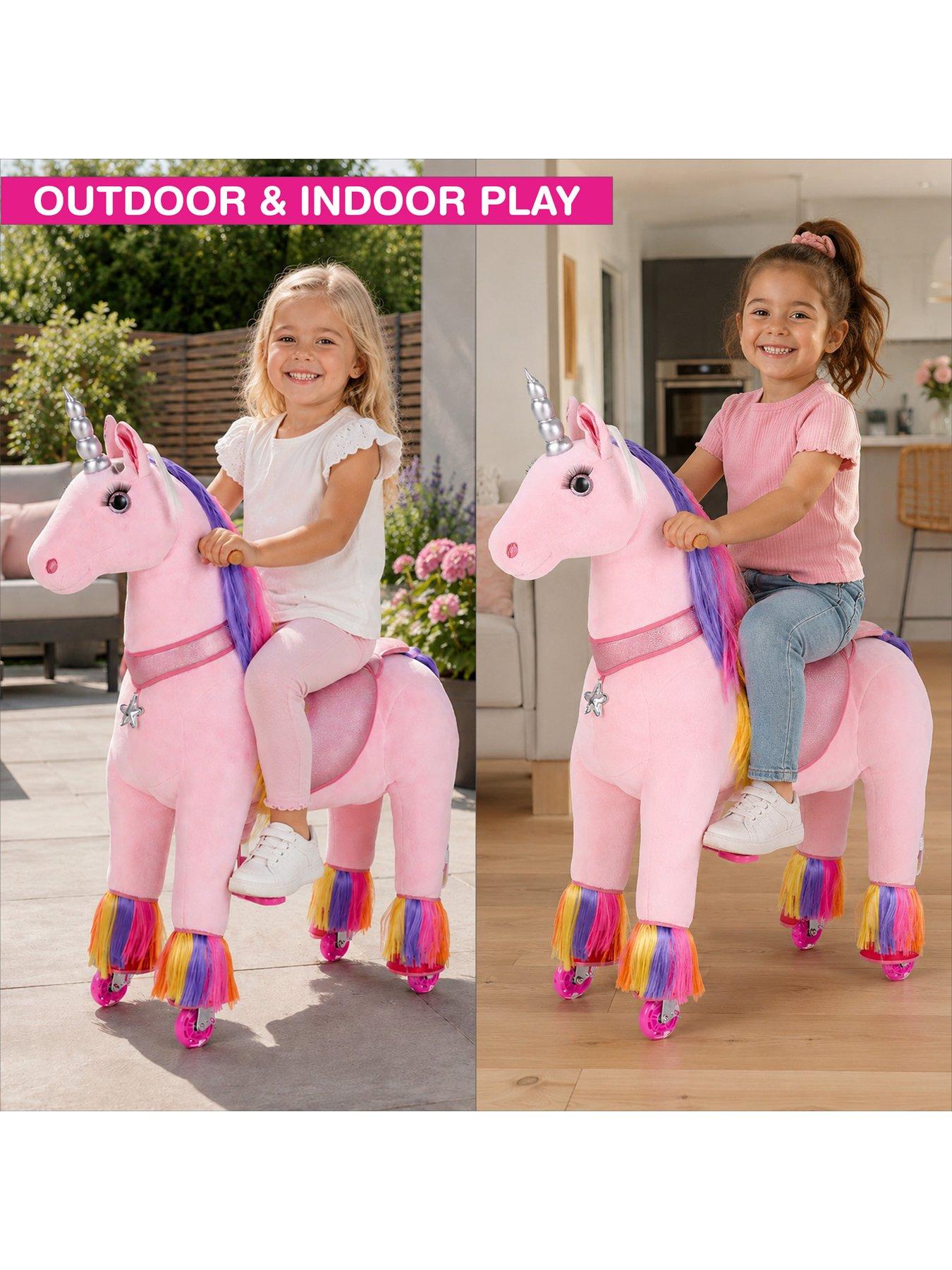 Image 3 of 8 of Magical Unicorn Ride-On Toy - Pink