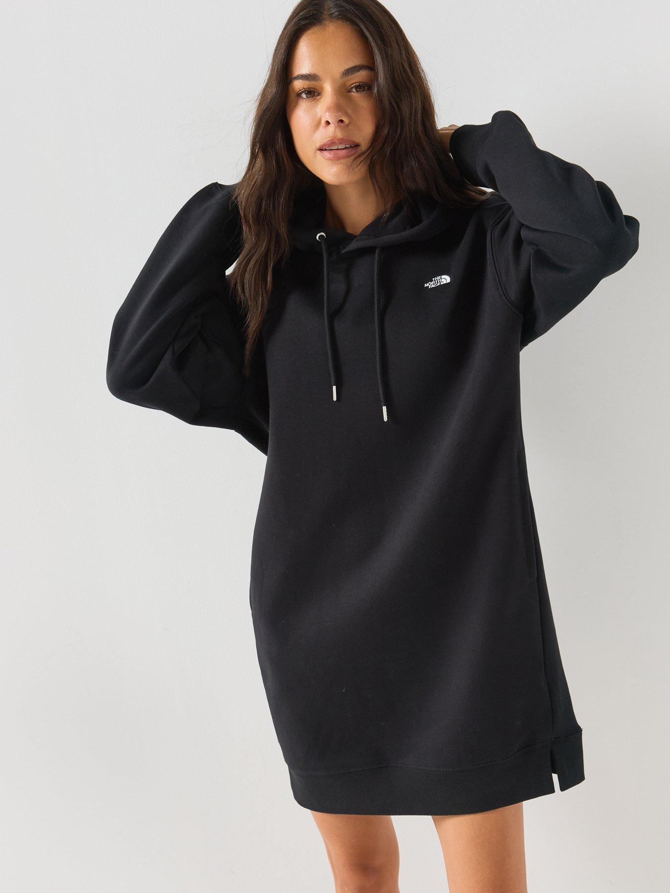 Image 1 of 6 of The North Face Womens Essential Relaxed Hooded Dress - Black