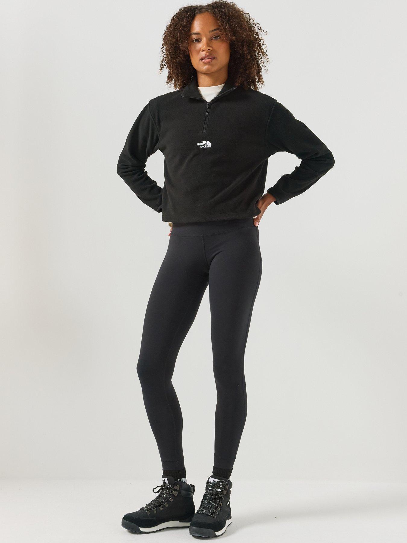 Image 3 of 6 of The North Face Womens 1/4 Zip Adjustable Waist Fleece Jacket - Black