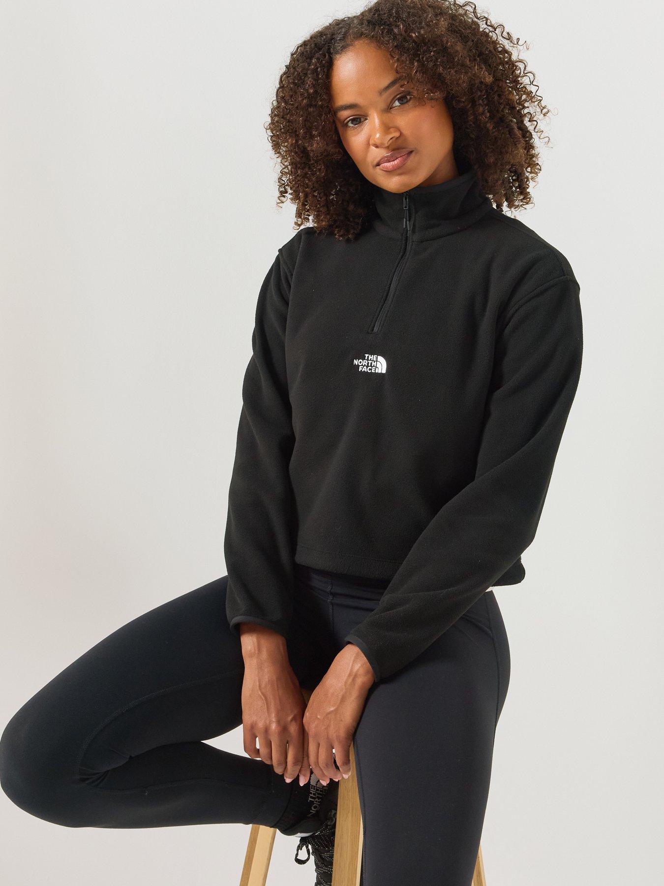 Image 5 of 6 of The North Face Womens 1/4 Zip Adjustable Waist Fleece Jacket - Black