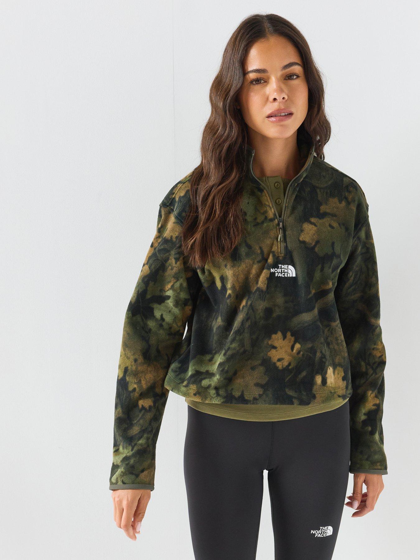 The North Face Womens Novelty Logo Glacier 1/4 Zip Fleece - Green