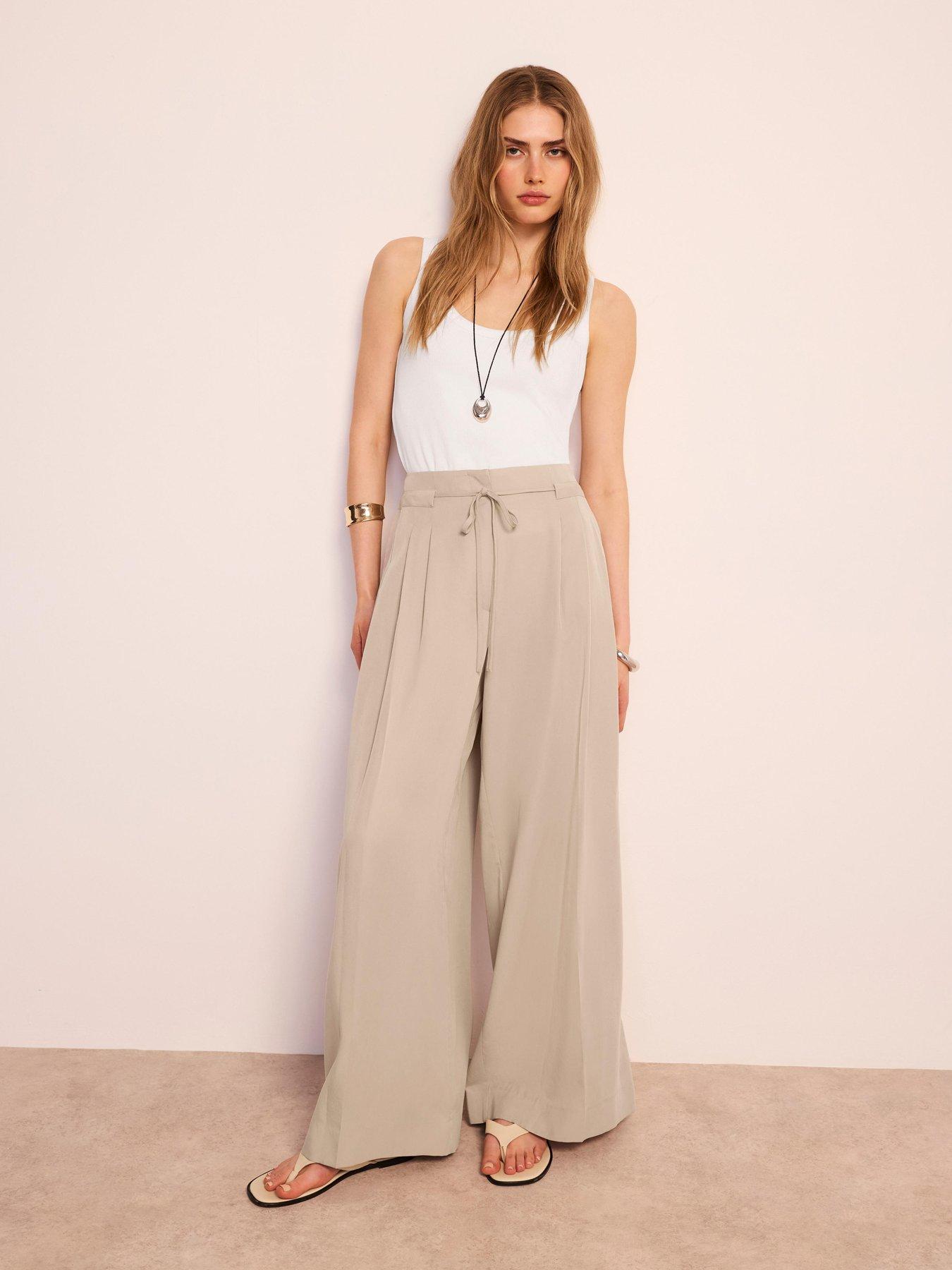 Image 2 of 6 of Mint Velvet Taupe Pleat&nbsp;Trouser - Cream