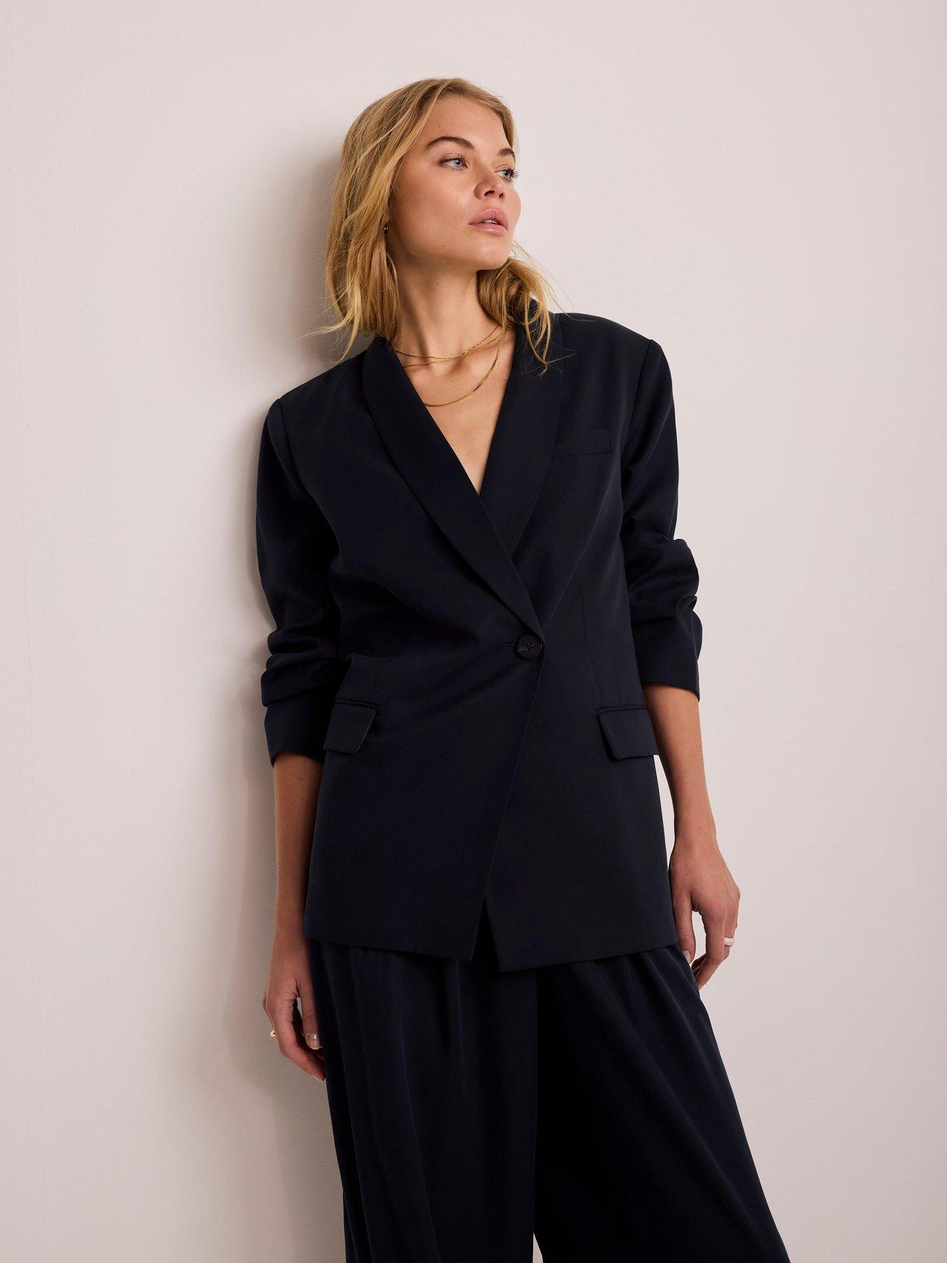Image 1 of 6 of Mint Velvet Navy Relaxed Blazer - Blue