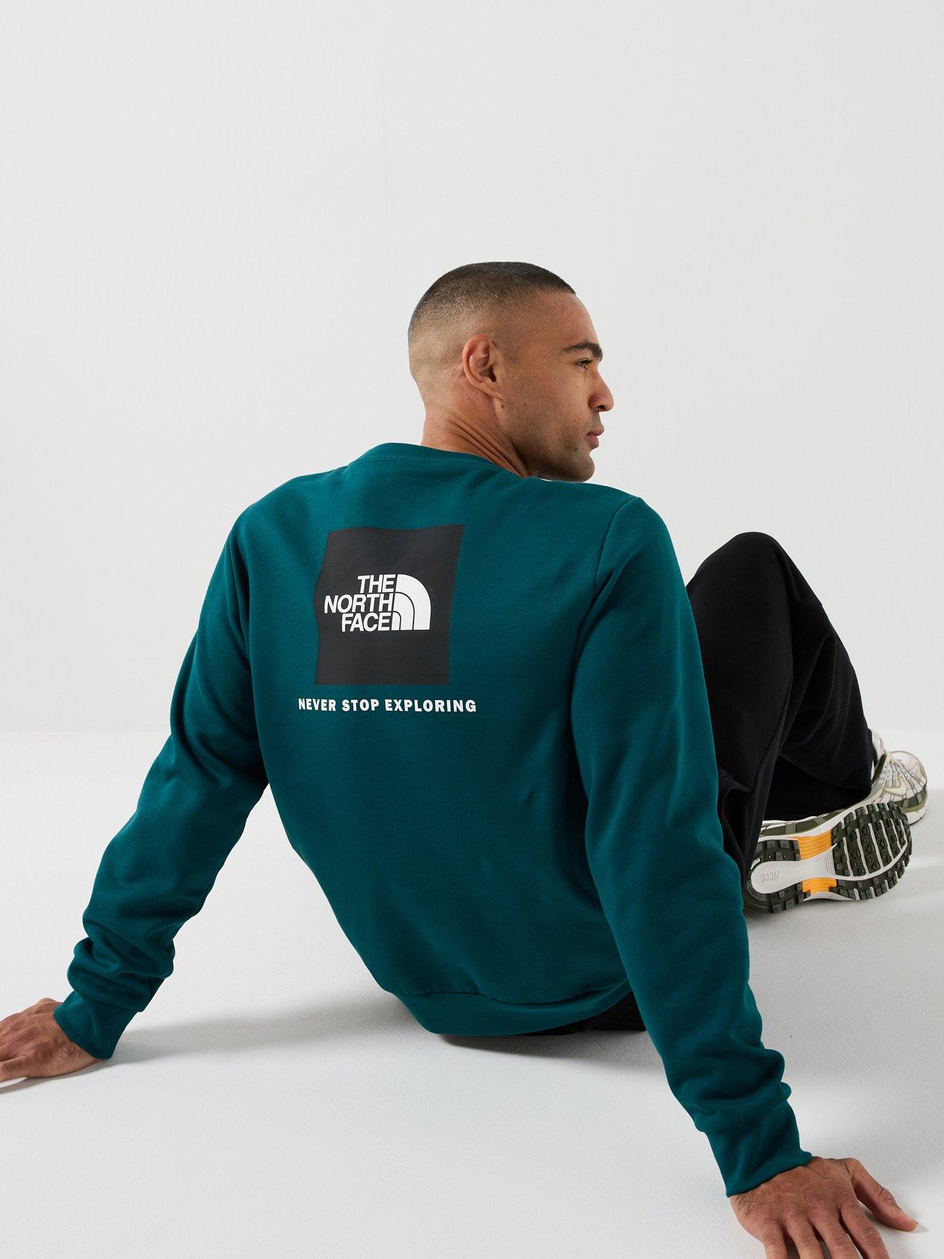 Image 1 of 6 of The North Face Mens Regular Fit Logo Crew Neck Sweatshirt - Green