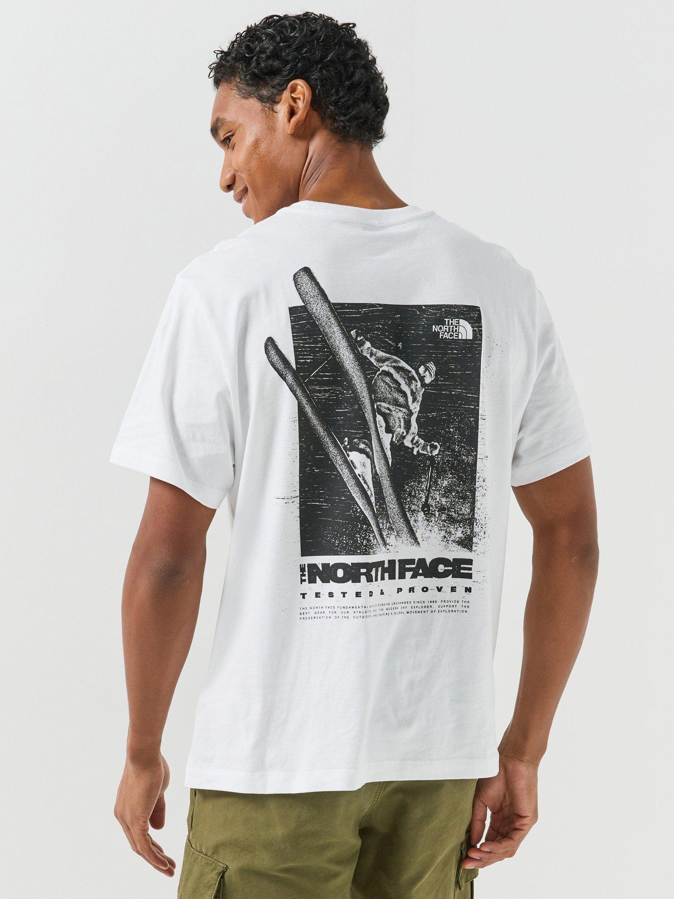 Image 1 of 6 of The North Face Mens Tested And Proven Relaxed Graphic T-Shirt - White