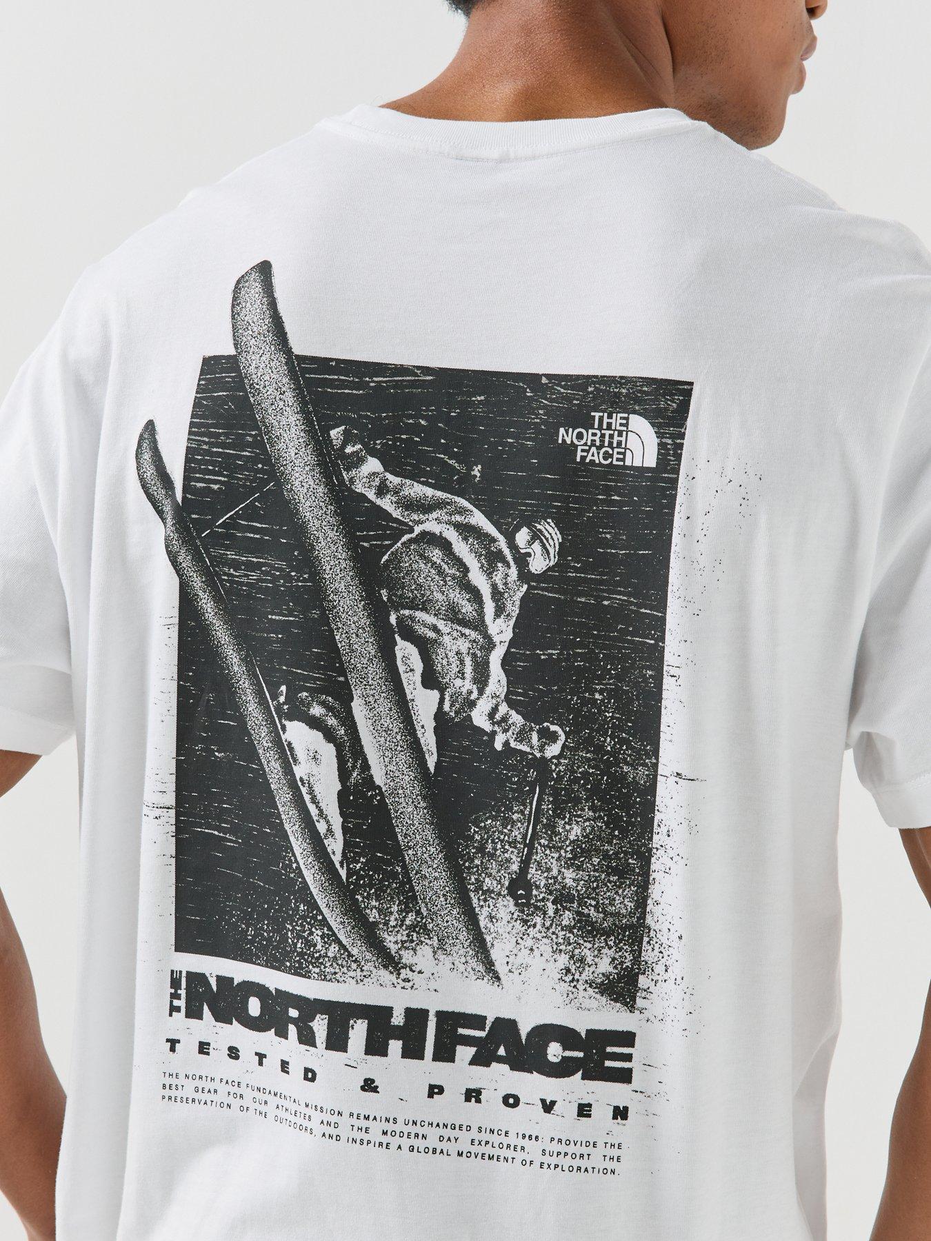 Image 5 of 6 of The North Face Mens Tested And Proven Relaxed Graphic T-Shirt - White