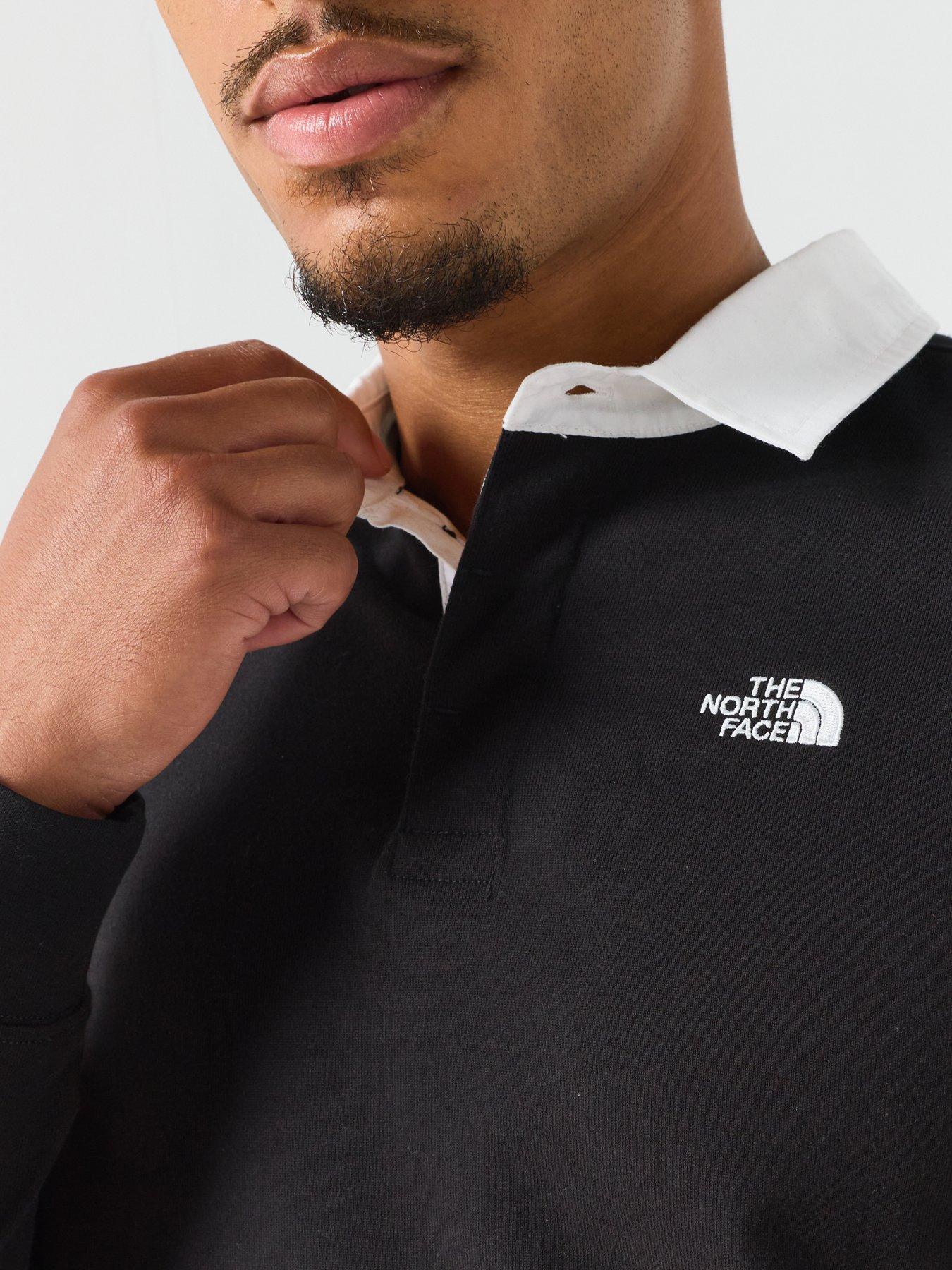 Image 4 of 5 of The North Face Mens Long Sleeve Contrast Collar Polo Shirt - Black
