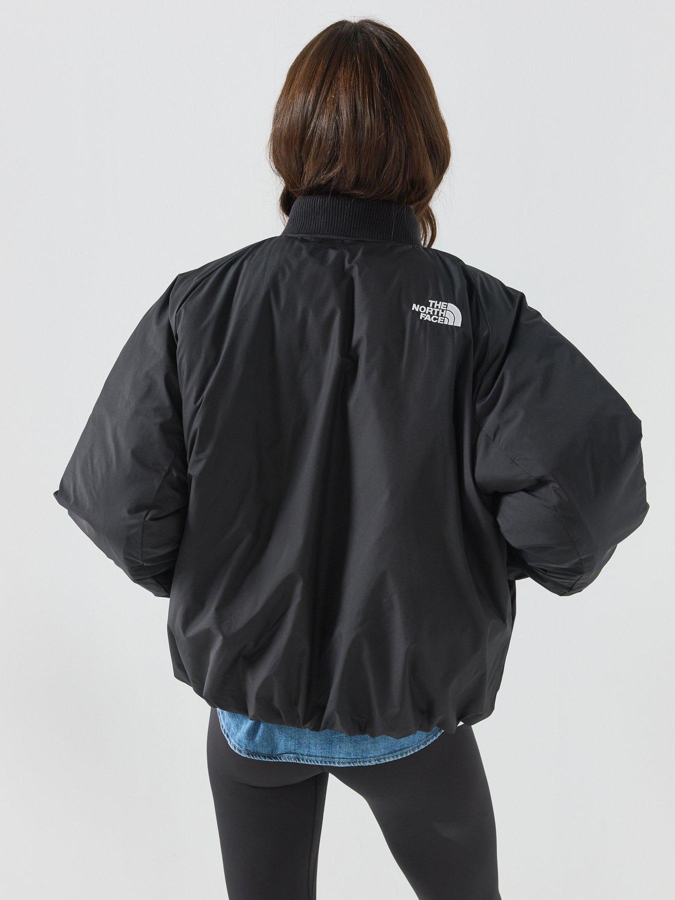 Image 2 of 6 of The North Face Womens Rib Collar Padded Full Zip Bomber Jacket - Black