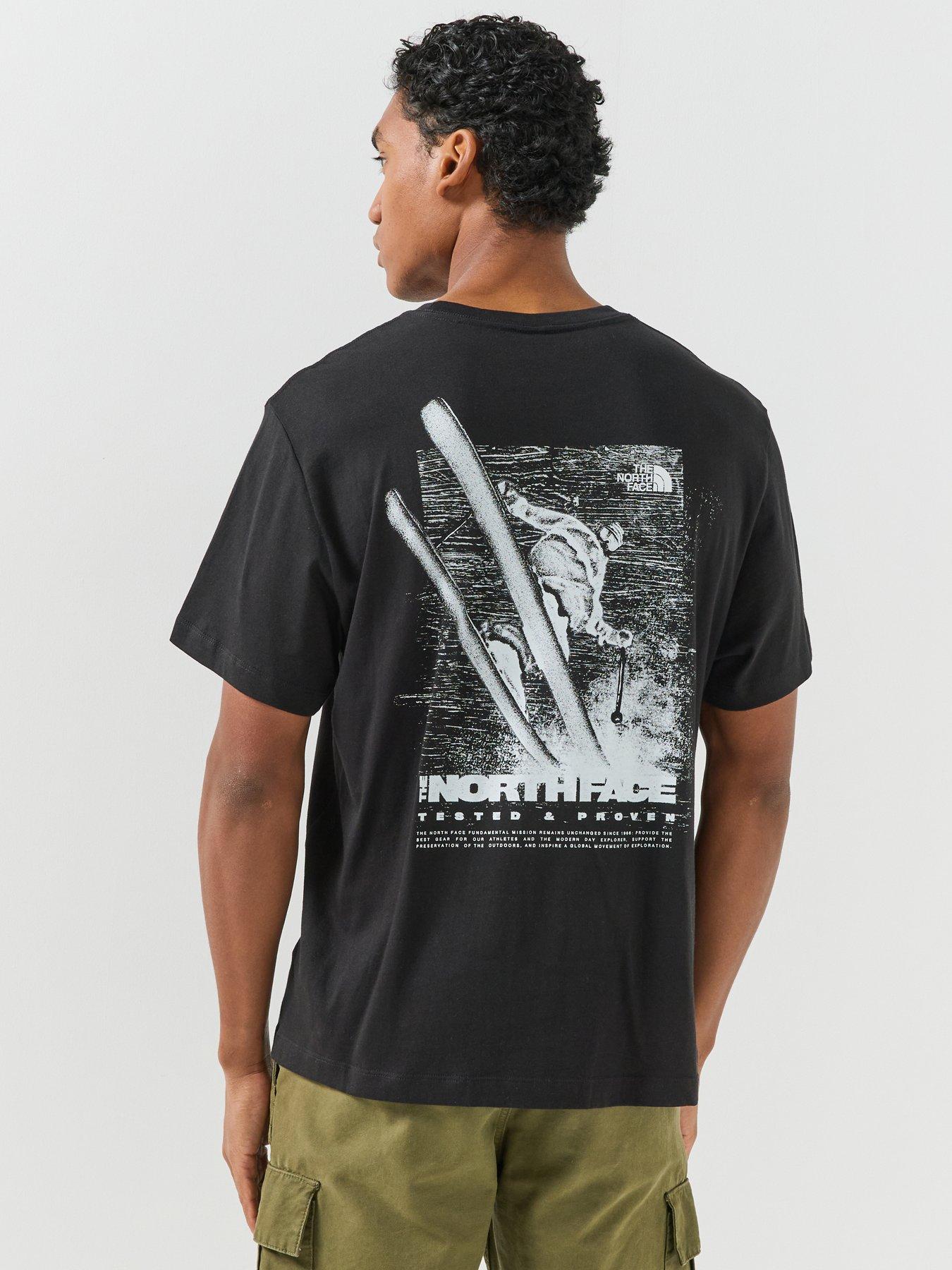 Image 1 of 6 of The North Face Mens Tested And Proven Relaxed Logo Graphic T-Shirt - Black