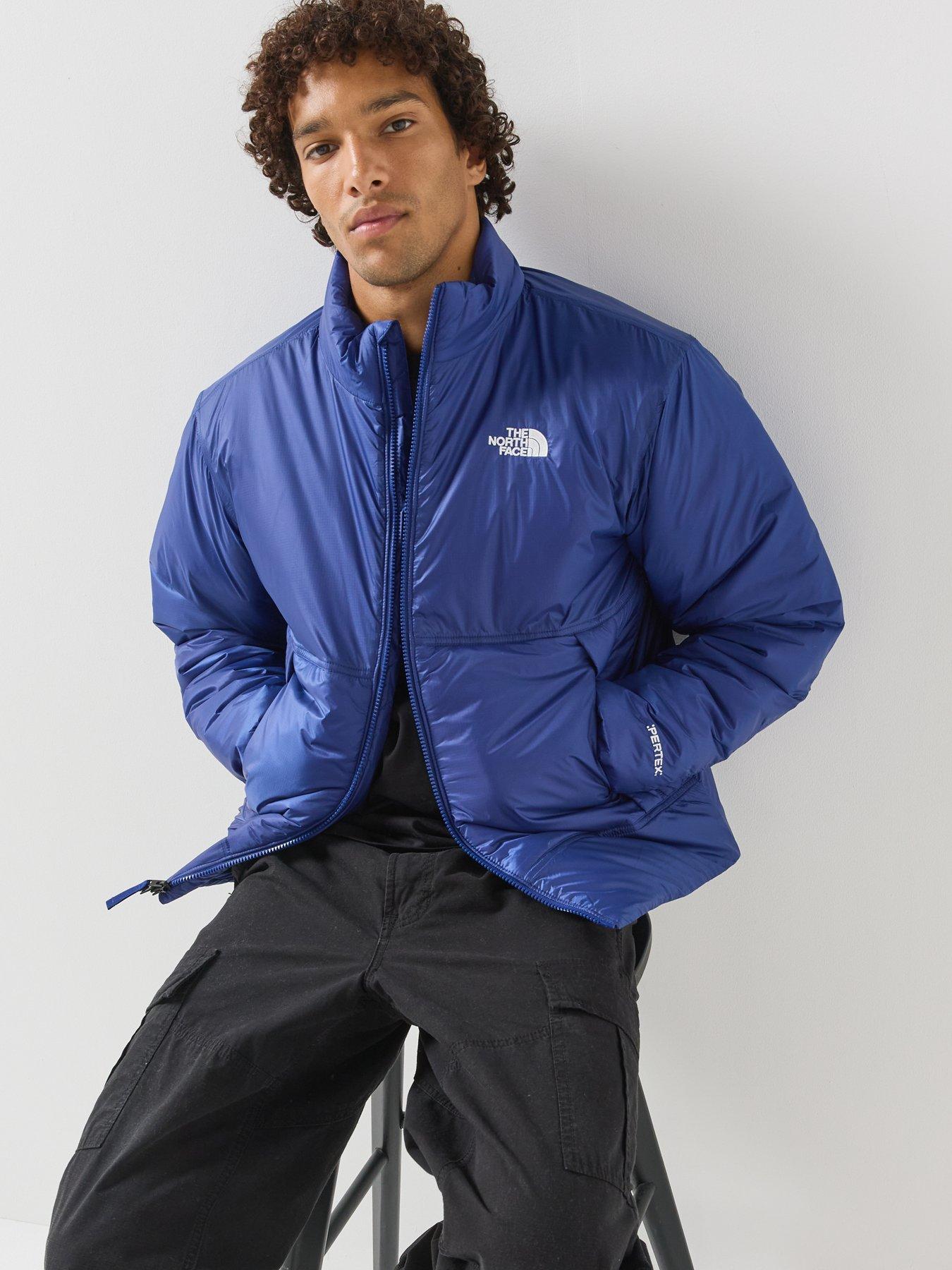 Image 6 of 6 of The North Face Mens Pertex Explore Full Zip Stand Collar Jacket - Blue