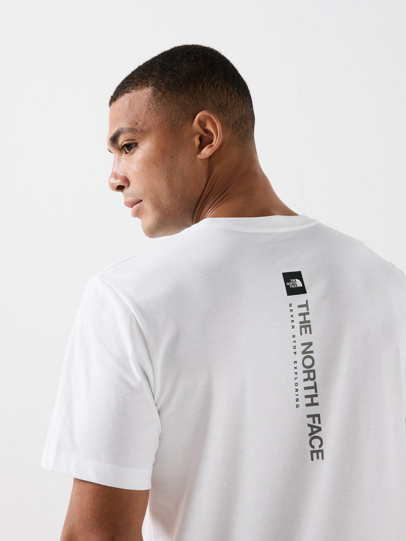 Image 4 of 5 of The North Face Mens Vertical Back Logo Graphic T-Shirt - White