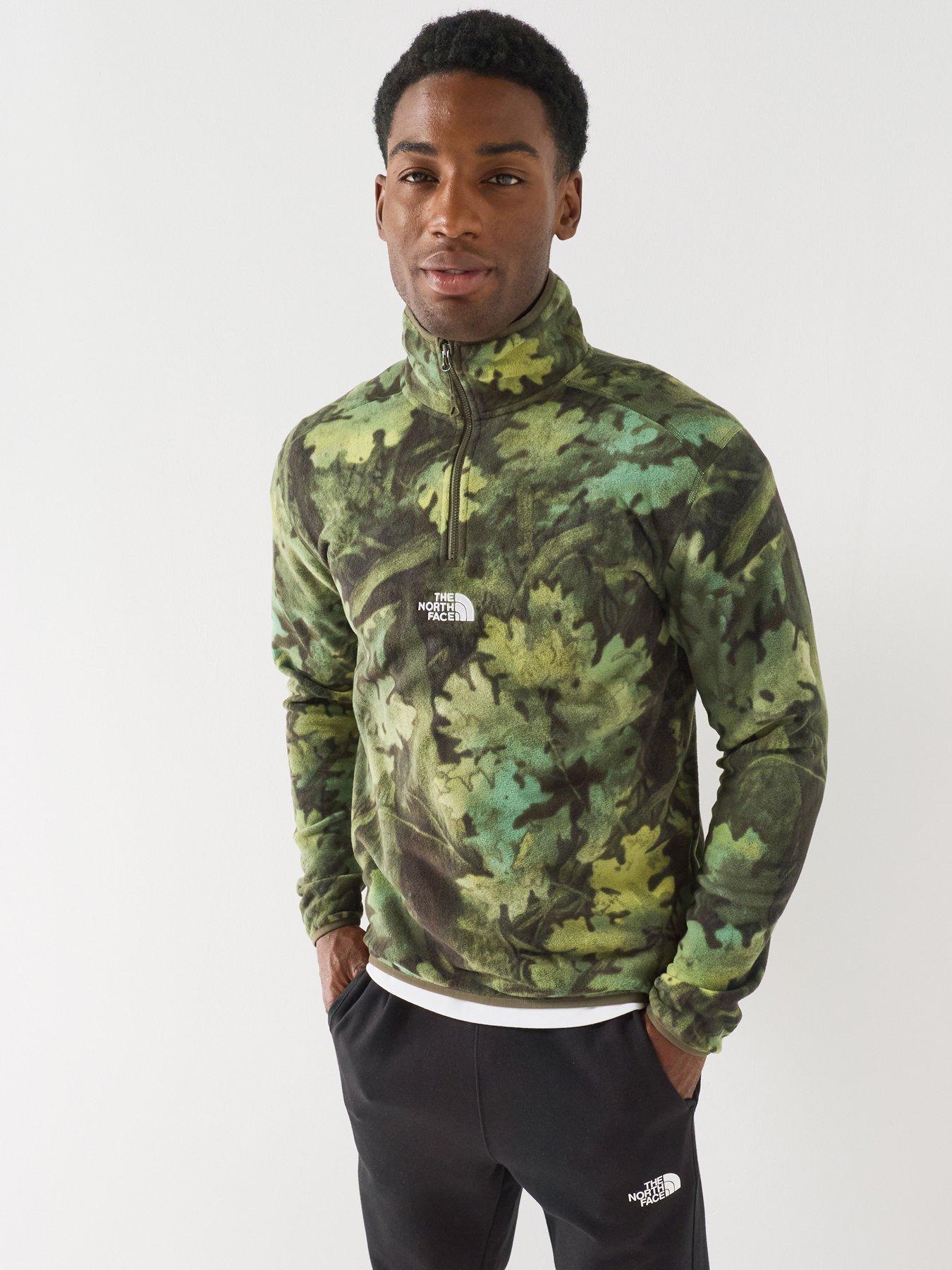 The North Face Mens Novelty Logo Glacier 1/4 Zip Fleece - Green