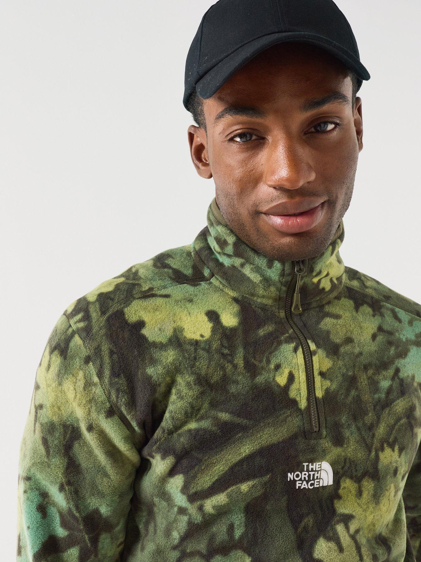 Image 4 of 6 of The North Face Mens Novelty Logo Glacier 1/4 Zip Fleece - Green
