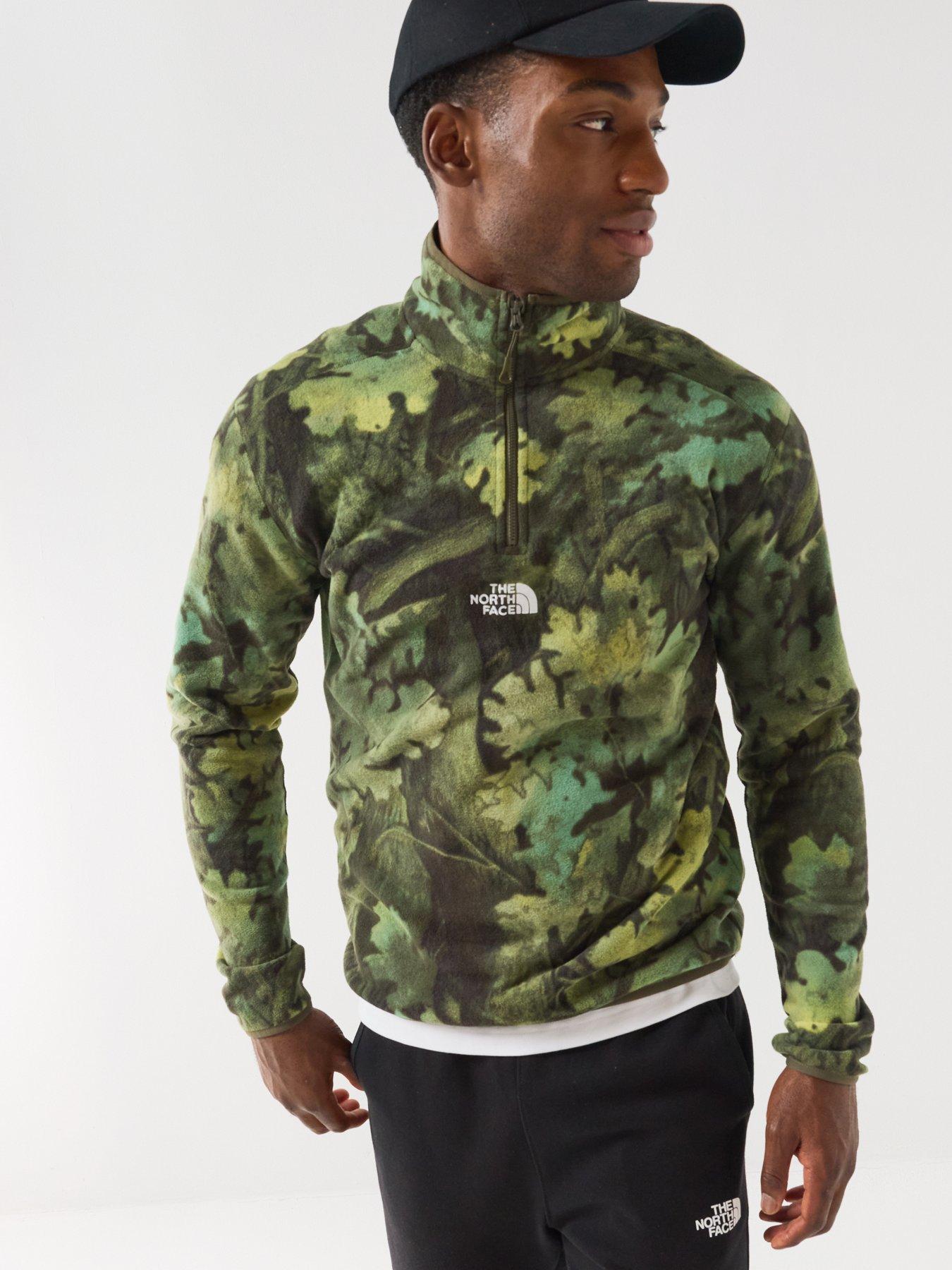 Image 6 of 6 of The North Face Mens Novelty Logo Glacier 1/4 Zip Fleece - Green