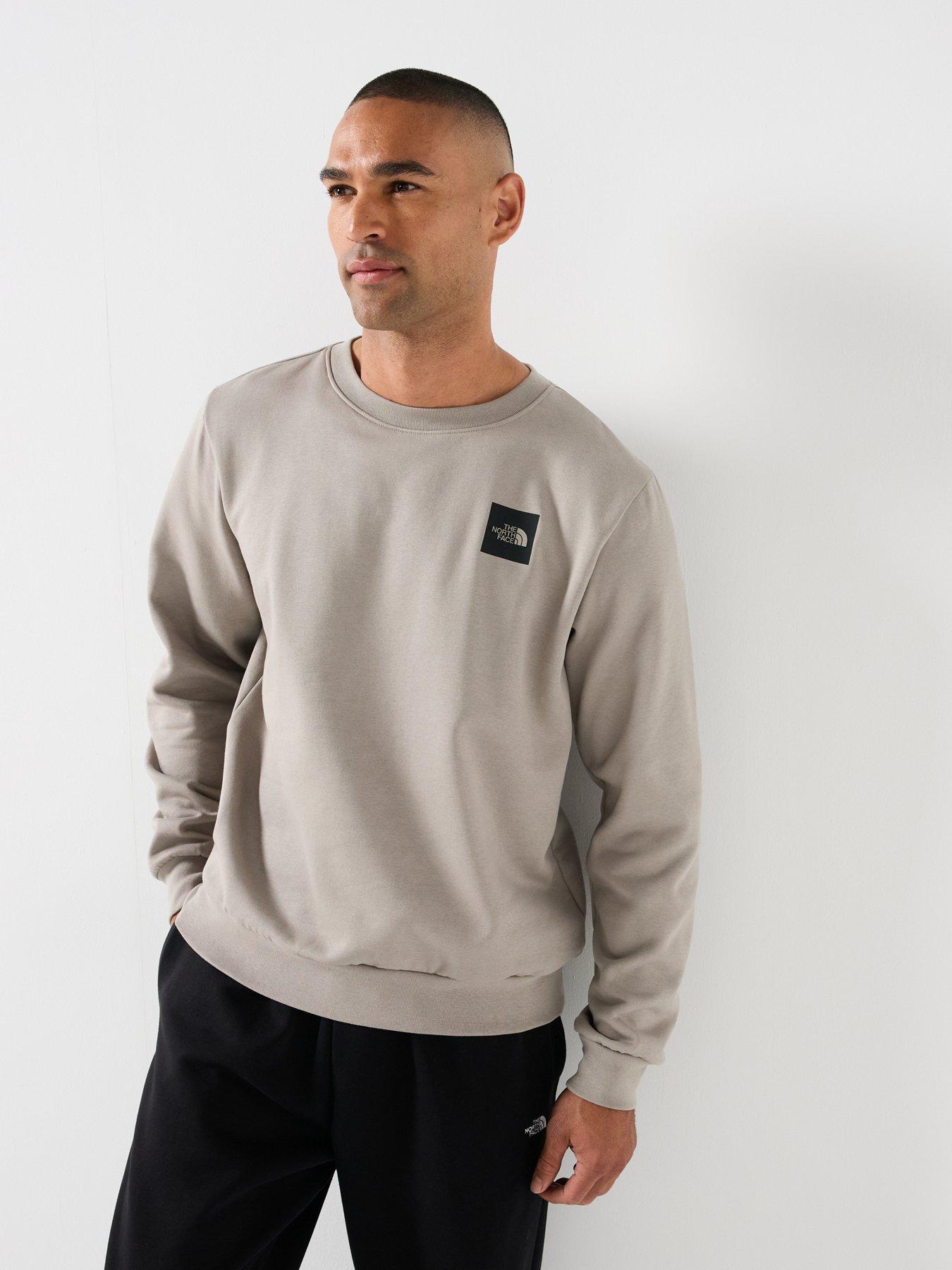Image 5 of 6 of The North Face Mens Box Half Dome Crew Neck Ribbed Sweatshirt - Beige