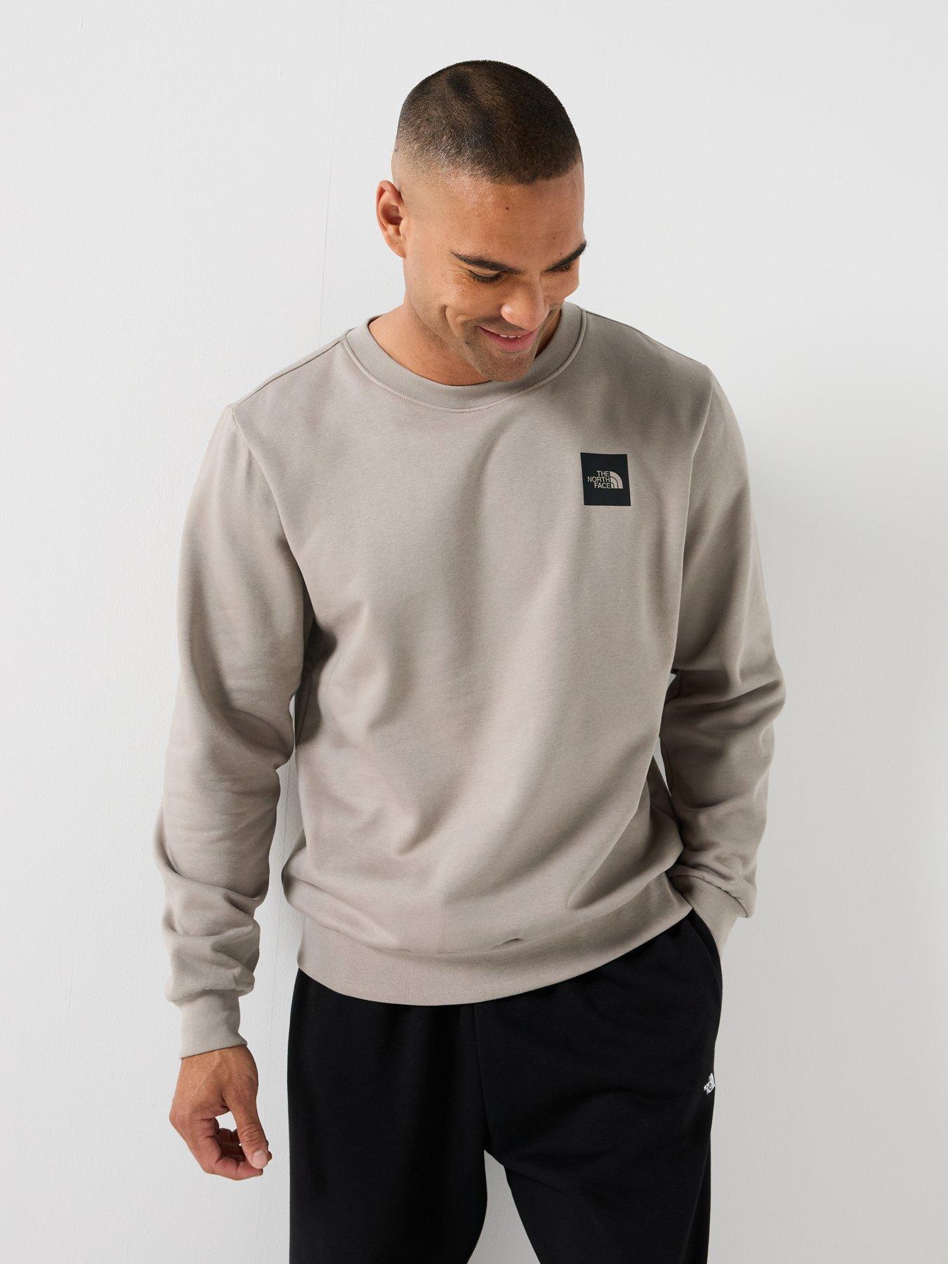 Image 6 of 6 of The North Face Mens Box Half Dome Crew Neck Ribbed Sweatshirt - Beige