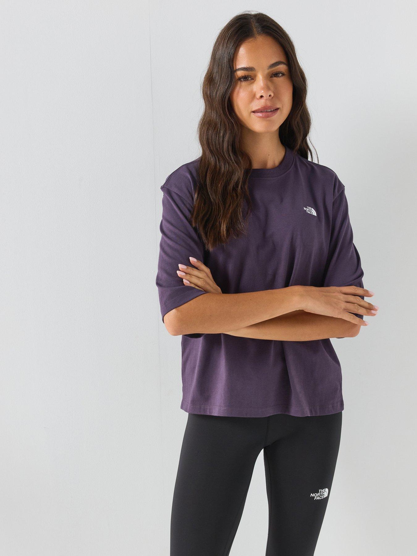 The North Face Womens Essential Simple Dome Boxy Relaxed T-shirt - Purple