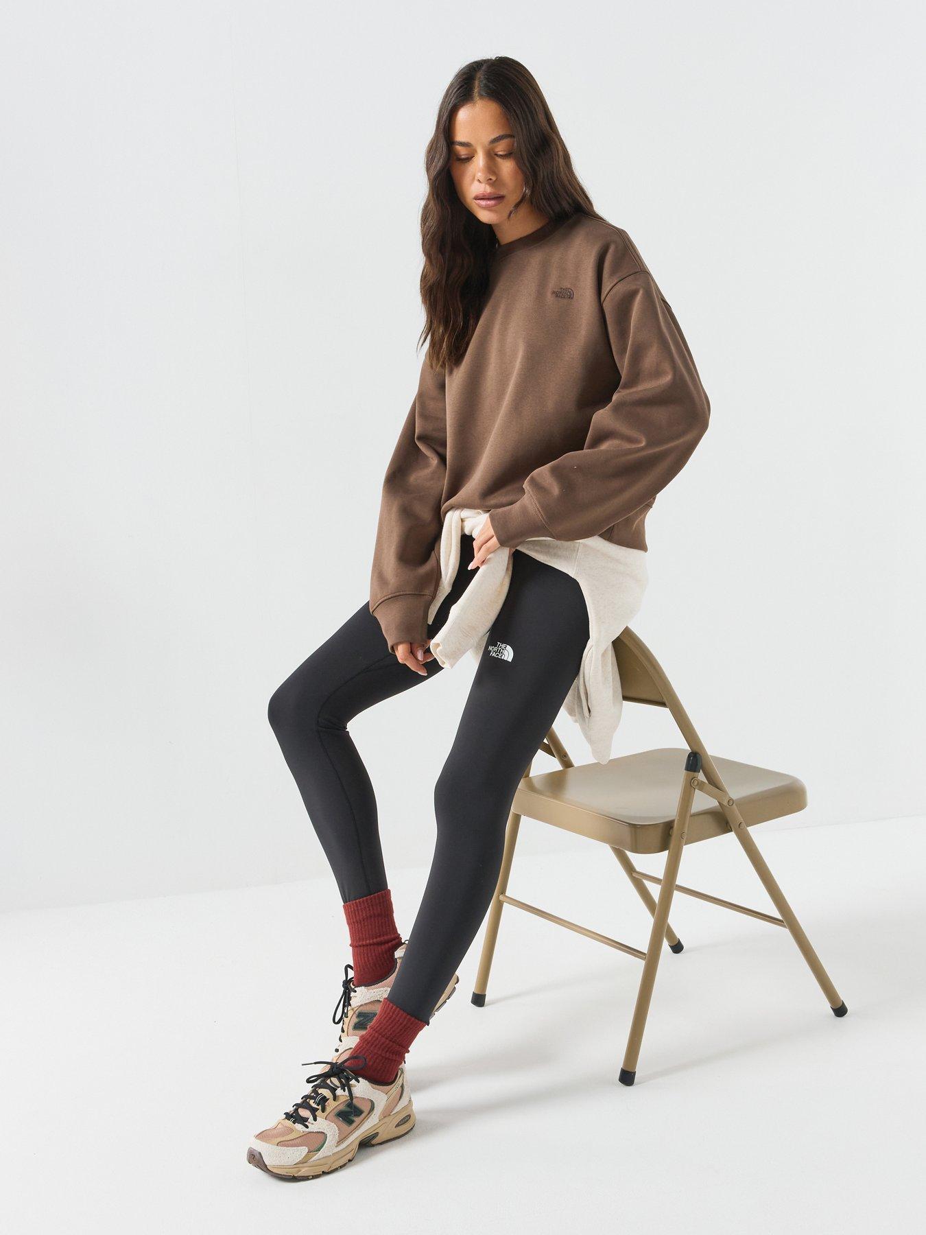 Image 3 of 6 of The North Face Womens Boxy Oversized Brushed Sweat Sweatshirt - Brown
