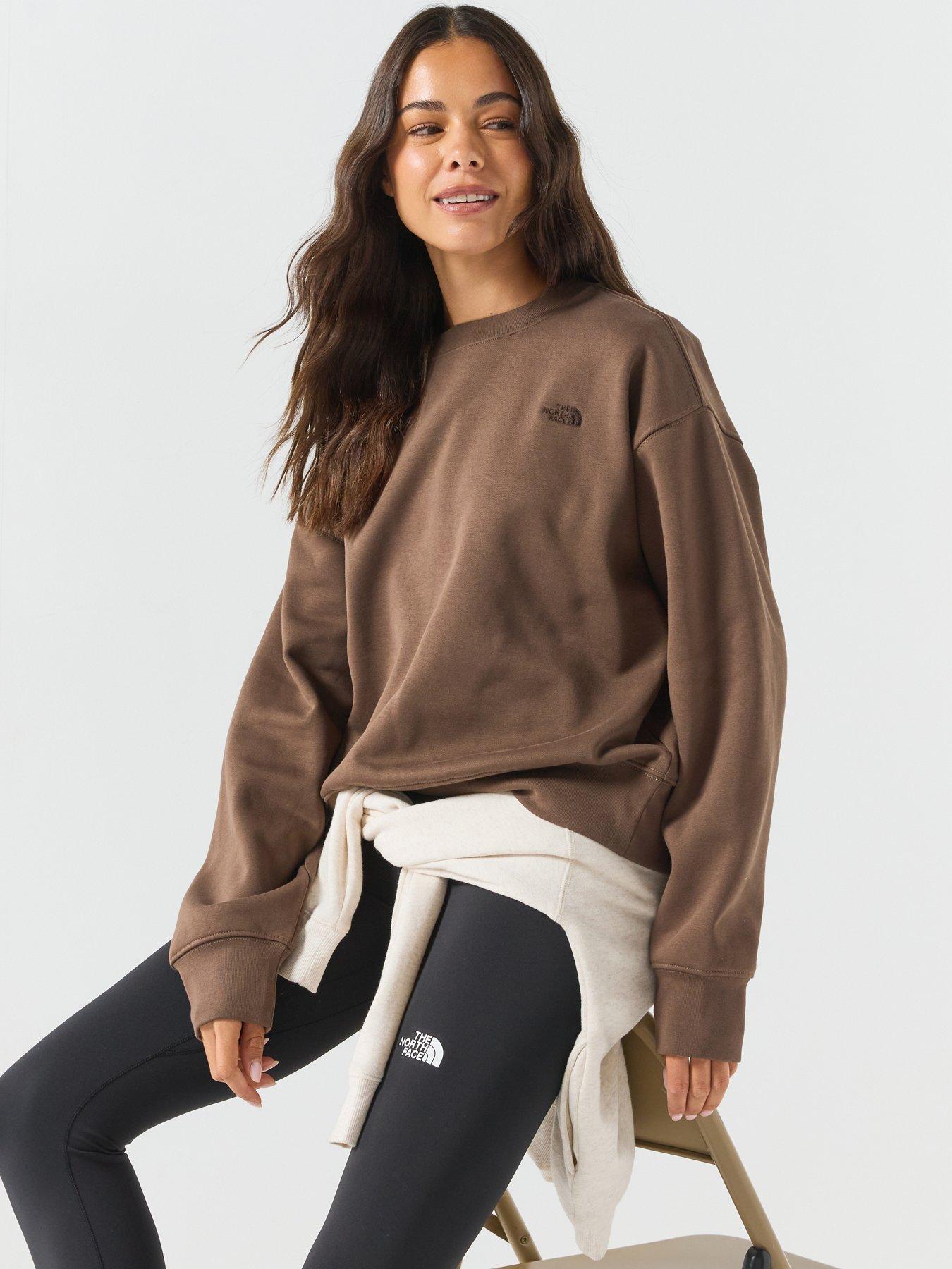 Image 4 of 6 of The North Face Womens Boxy Oversized Brushed Sweat Sweatshirt - Brown
