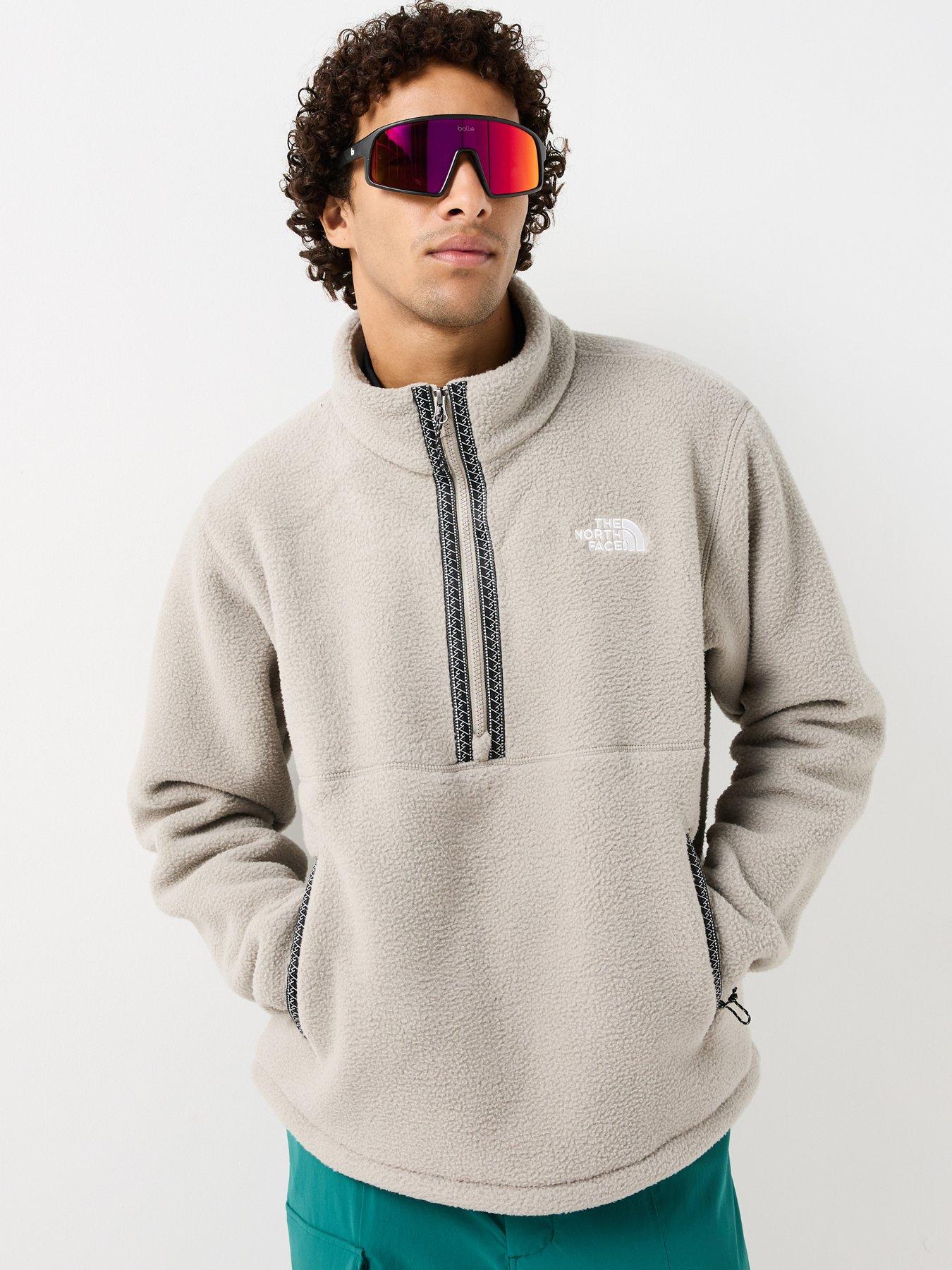 Image 1 of 6 of The North Face Mens Fleeski Quarter Zip Stand Collar Fleece - Grey