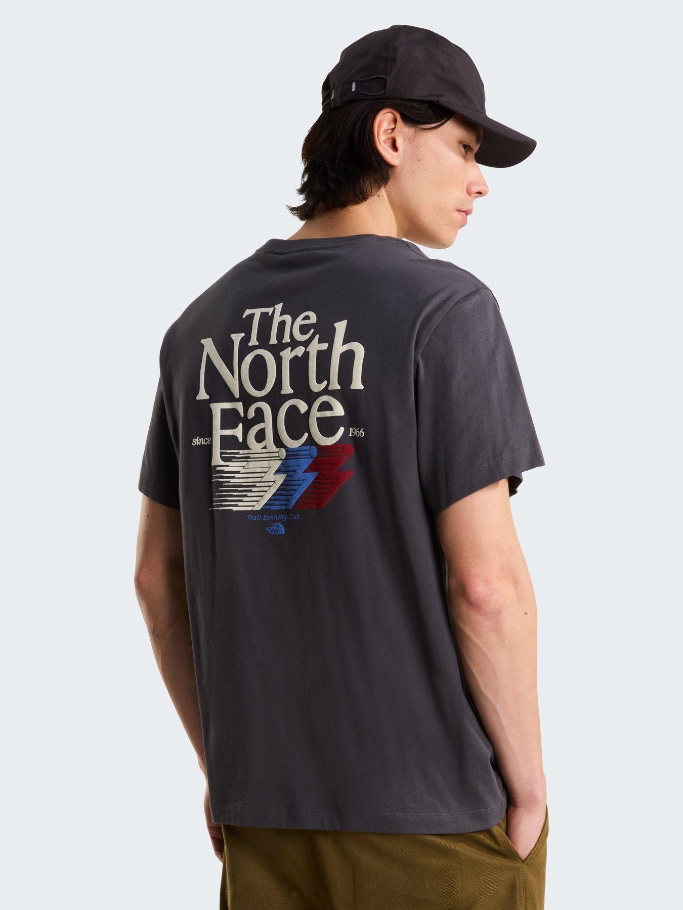 The North Face Men's Relaxed Graphic Cotton T-Shirt with Retro Back Print - Grey