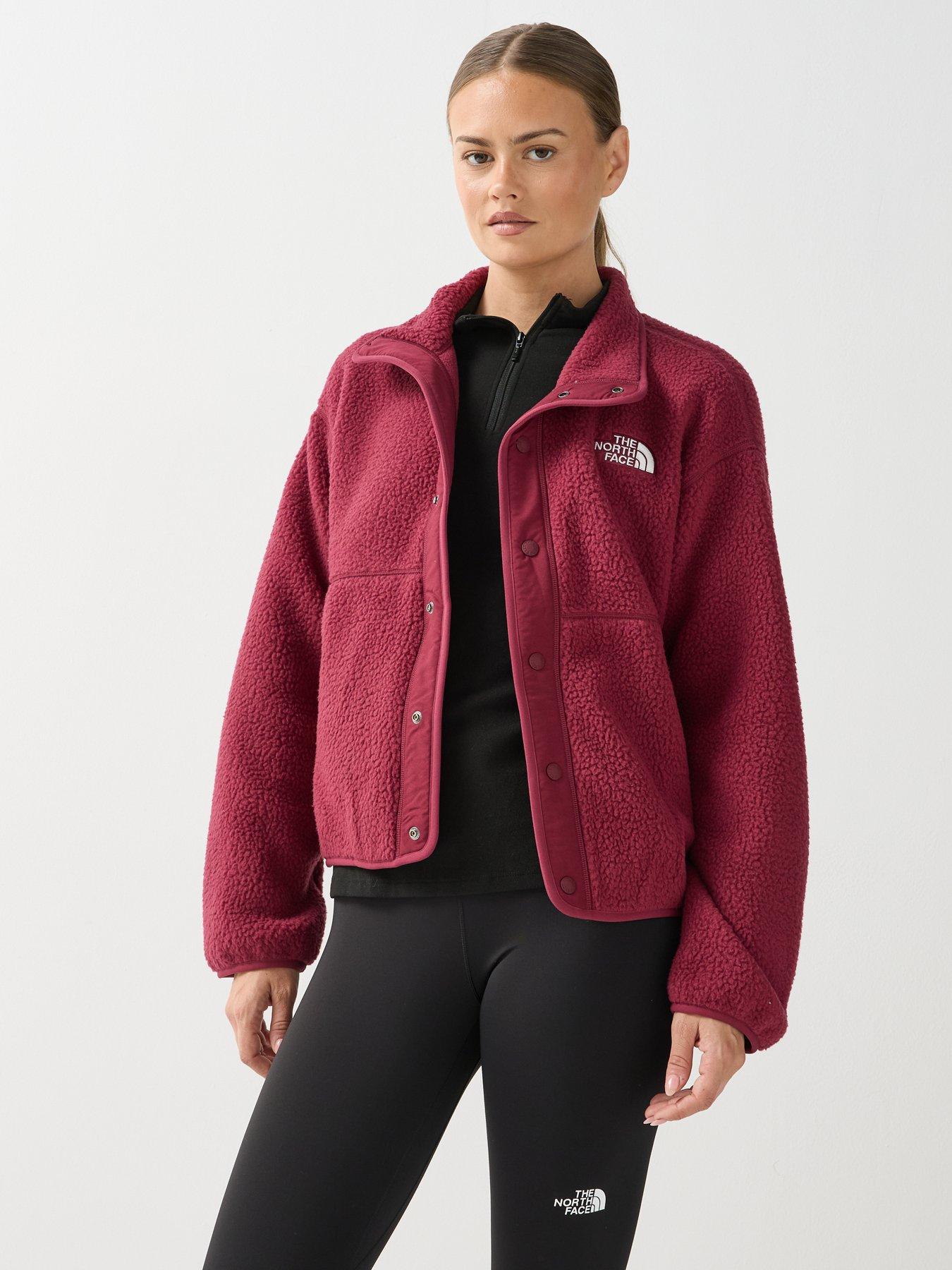 Image 5 of 6 of The North Face Womens Snap Front High Neck Fleece Jacket - Dark Red