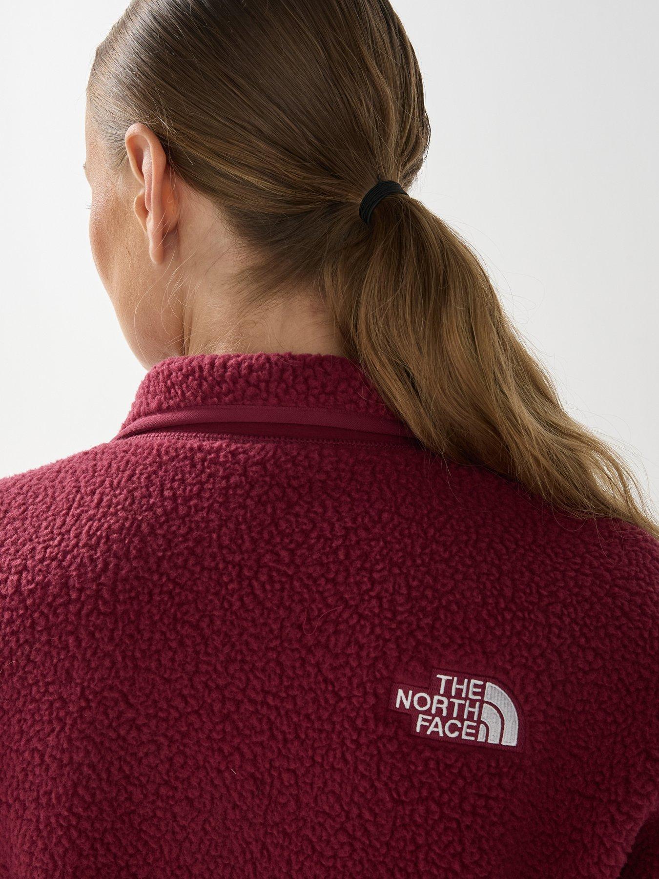 Image 6 of 6 of The North Face Womens Snap Front High Neck Fleece Jacket - Dark Red