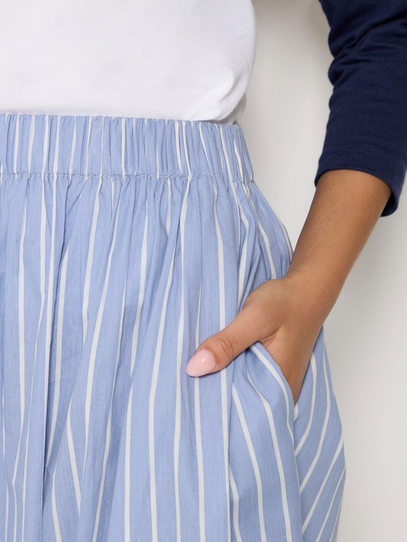 Image 4 of 4 of PixieGirl Petite Stripe Maxi Skirt - Blue
