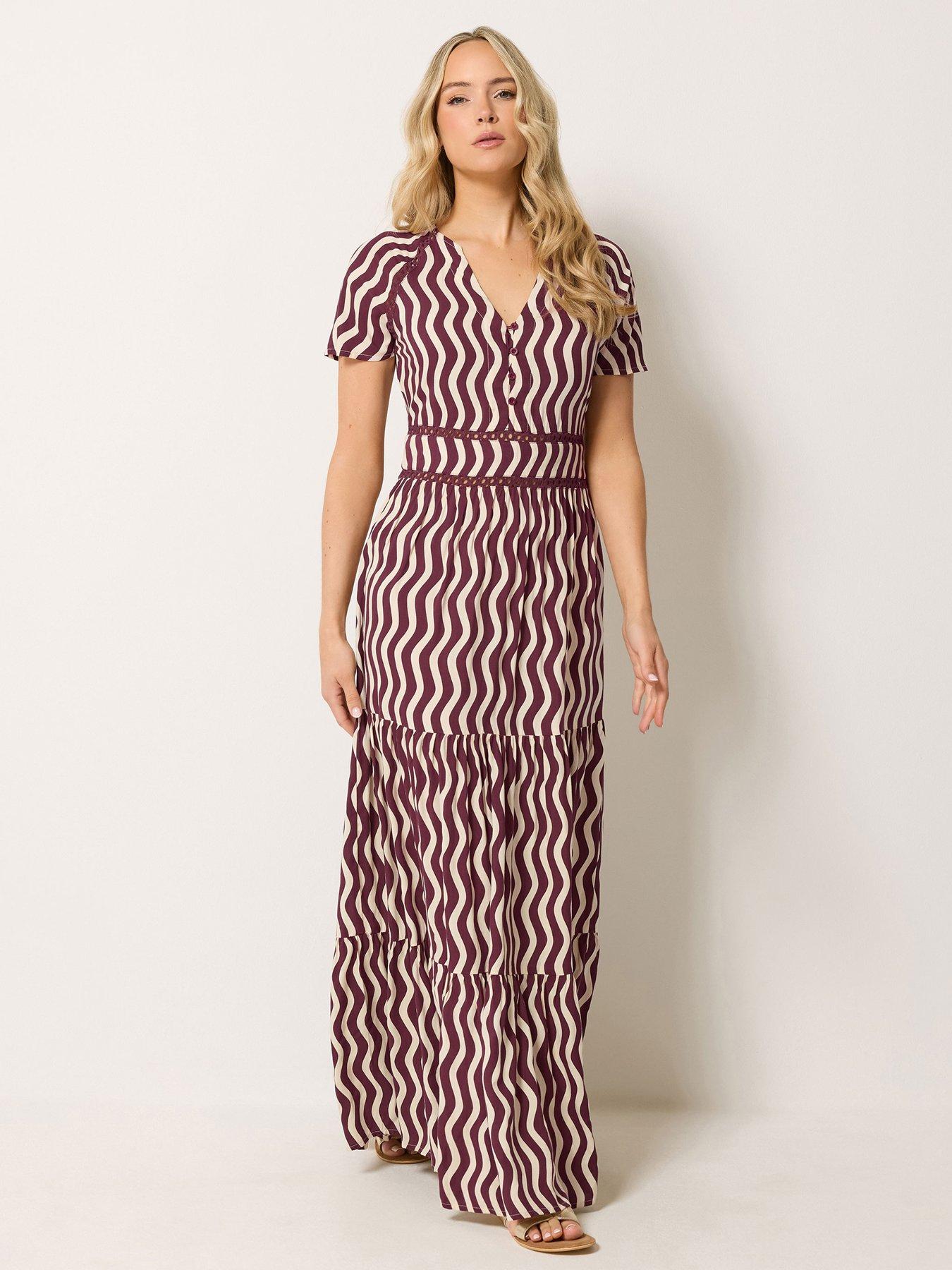 Long Tall Sally Squiggle Lace Maxi Dress - Red