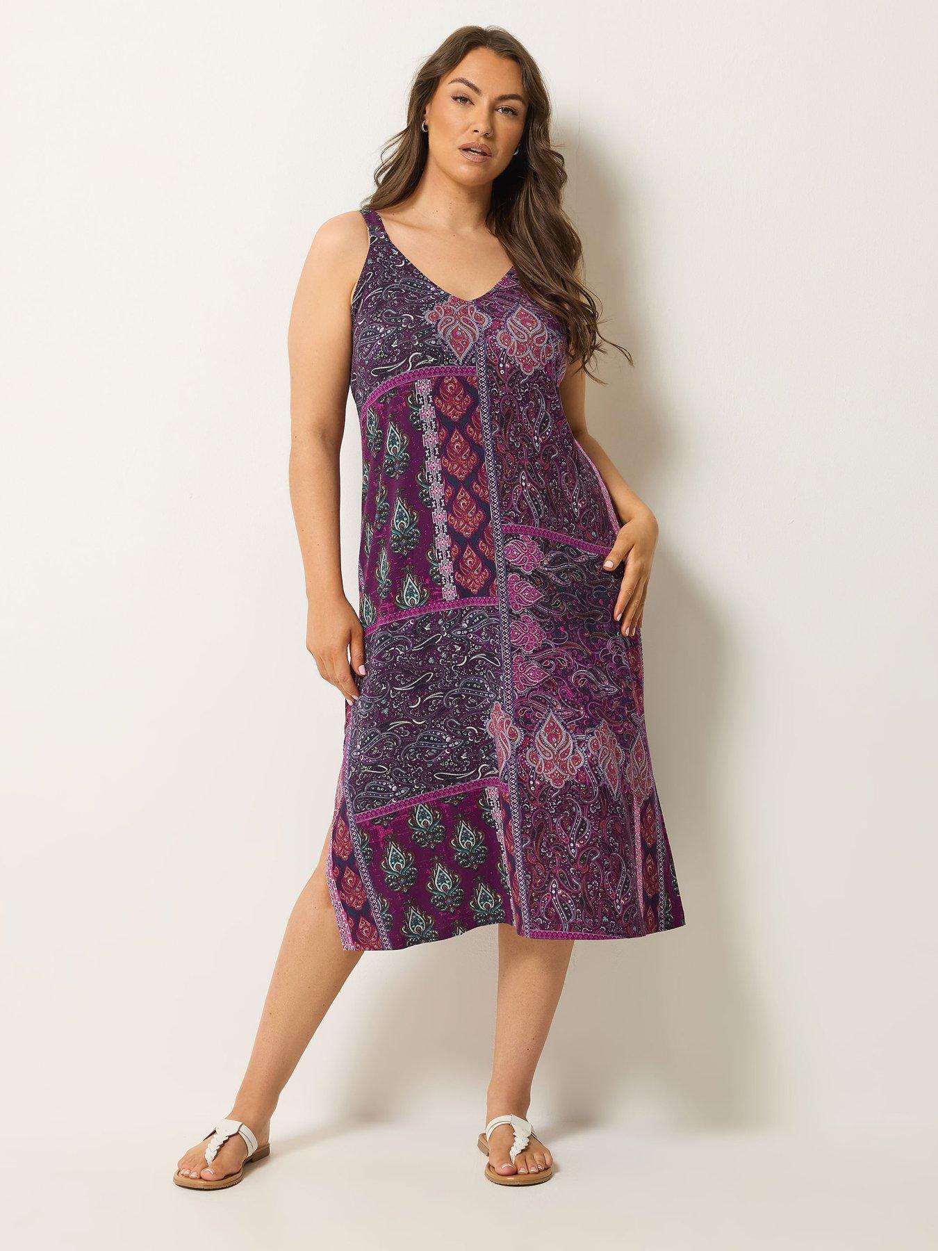Image 1 of 4 of Yours Curve Throw On Printed Dress