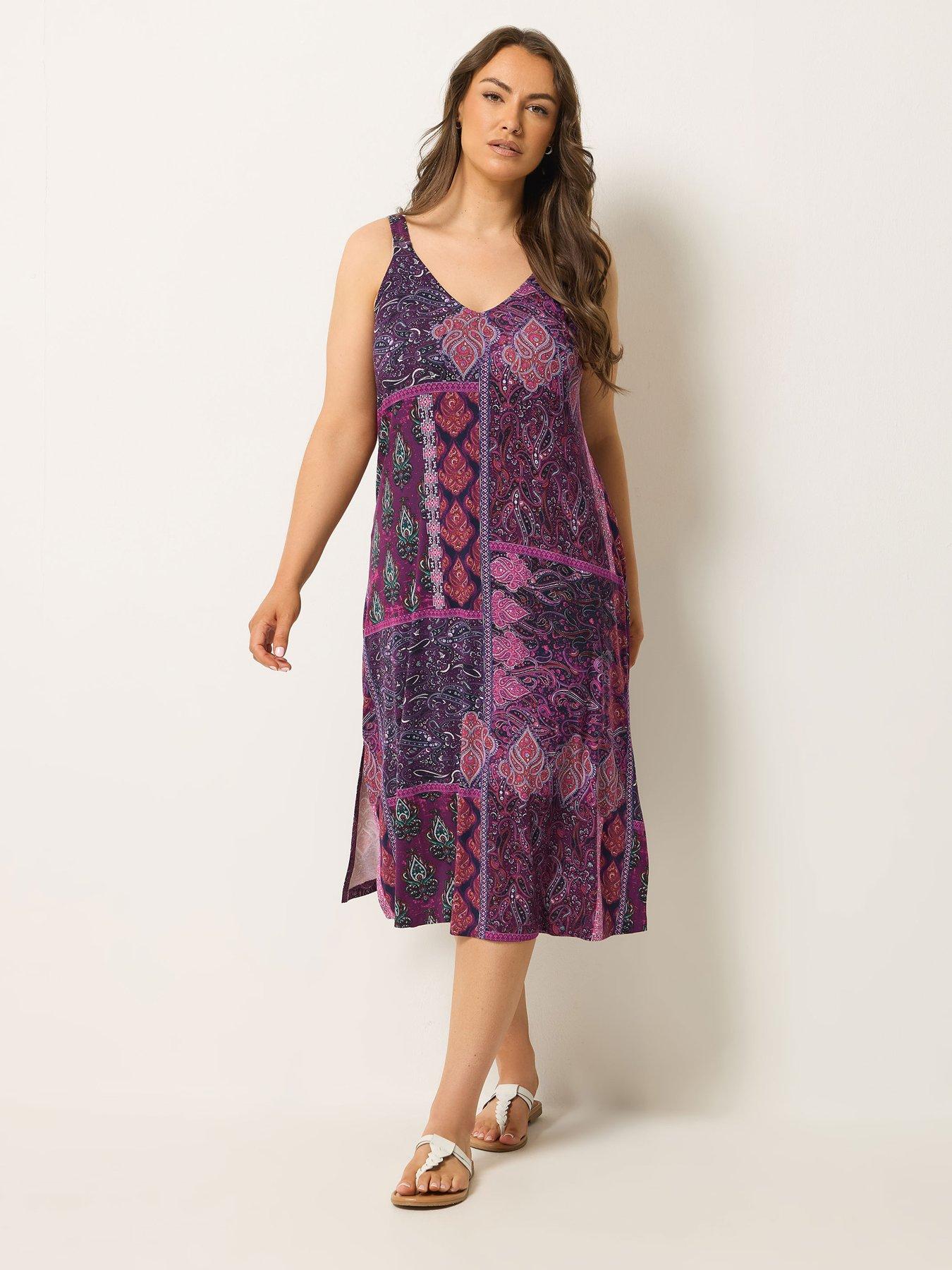 Image 3 of 4 of Yours Curve Throw On Printed Dress