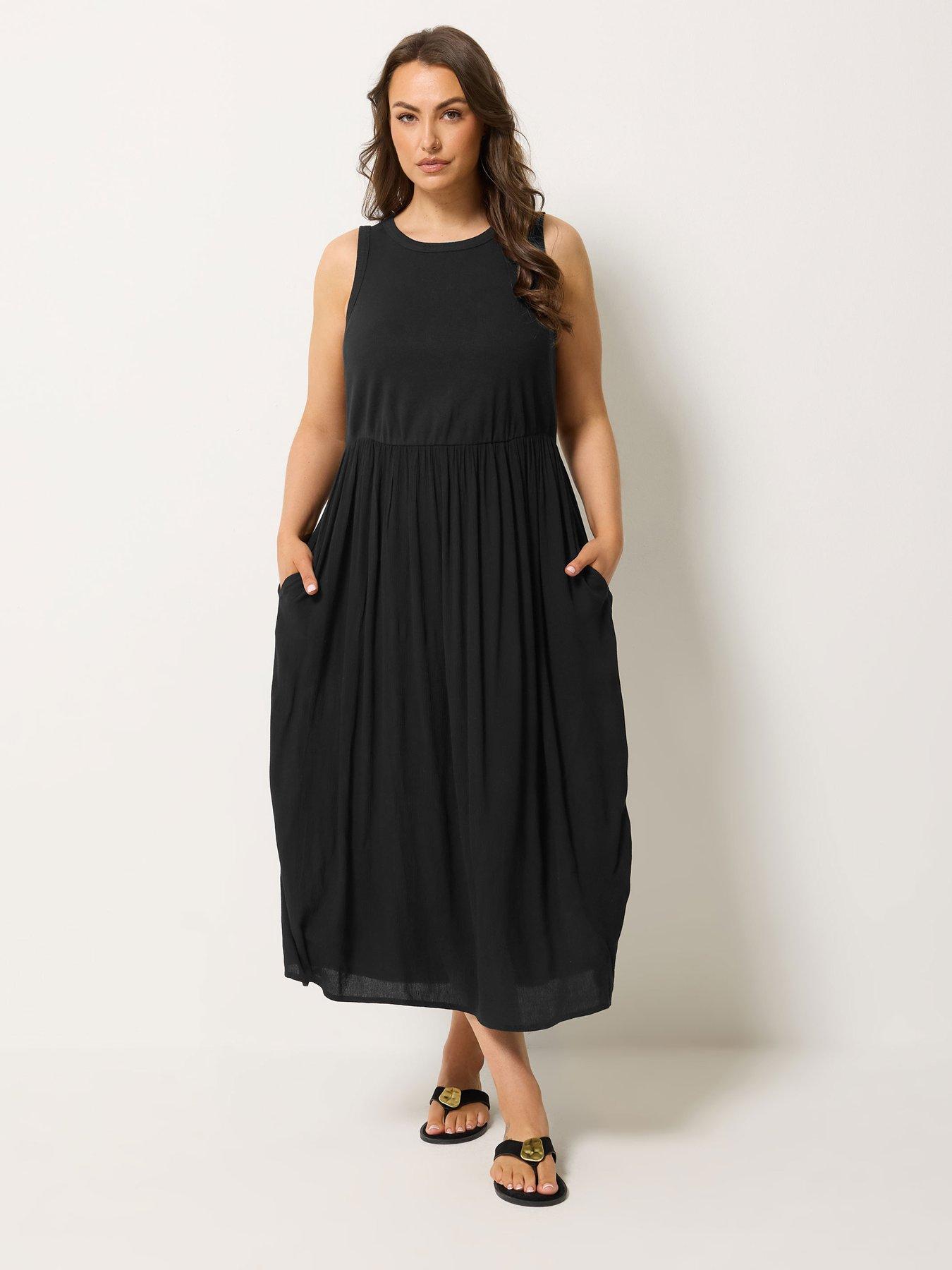 Yours Curve Mixed Maxi Dress - Black