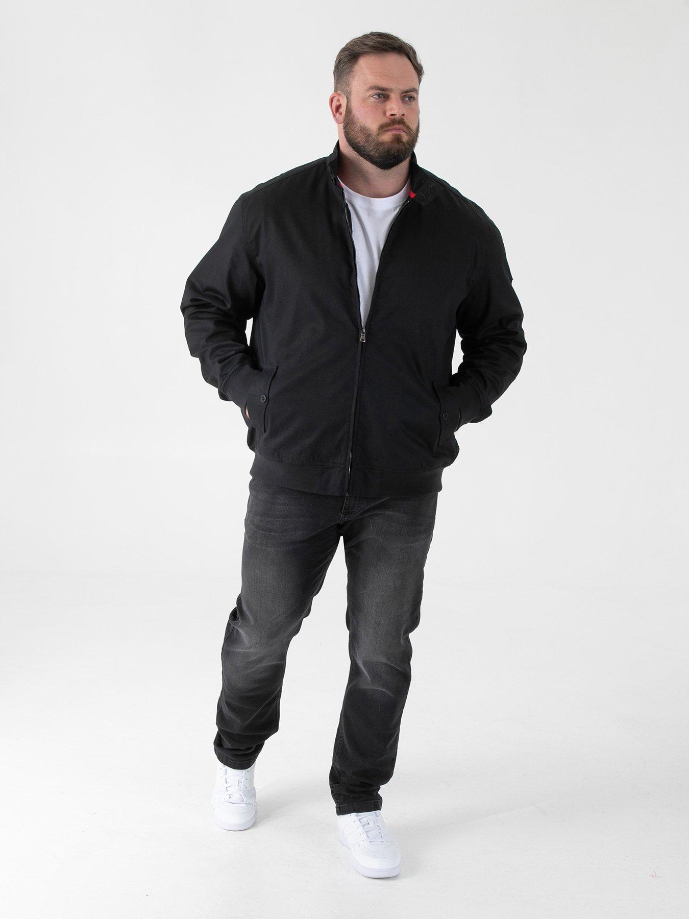 Image 3 of 6 of D555 D555 Harrington Jacket With Elasticated Rib Hem And Cuffs