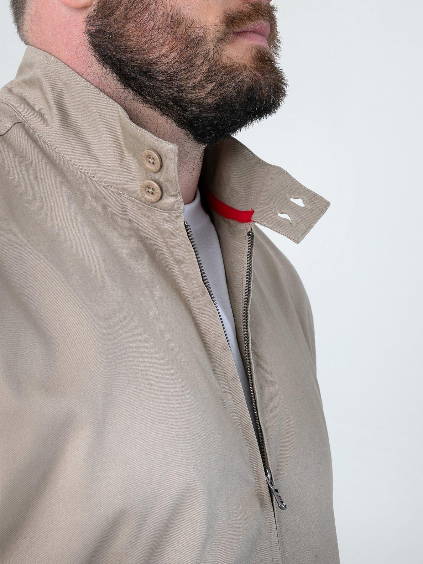 Image 4 of 6 of D555 D555 Harrington Jacket With Elasticated Rib Hem And Cuffs