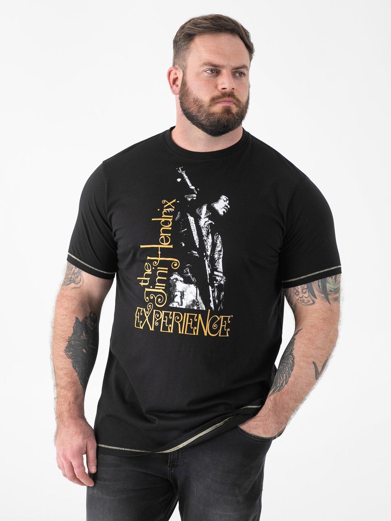 D555 Official Jimi Hendrix Experience Printed Crew Neck T-Shirt - Black