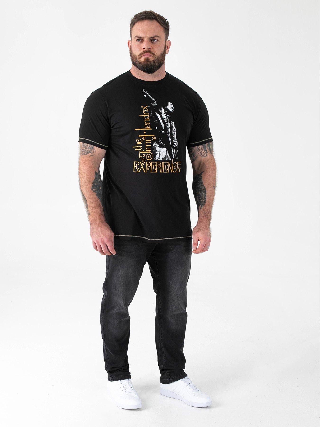 Image 3 of 6 of D555 Official Jimi Hendrix Experience Printed Crew Neck T-Shirt - Black