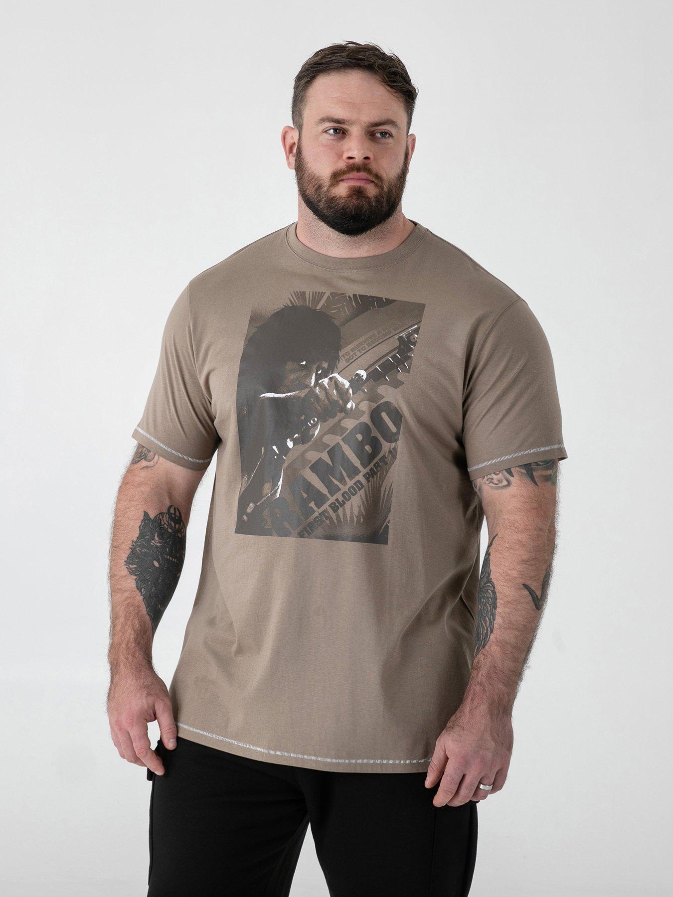 D555 Official Rambo Printed T-Shirt - Beige