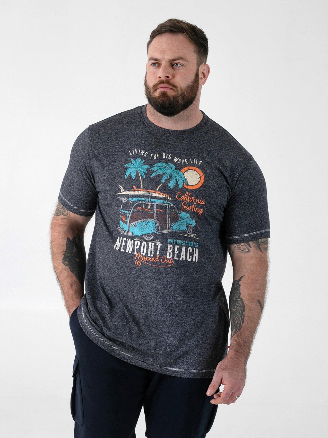 D555 Newport Beach Woody Car Printed Crew Neck T-Shirt - Navy
