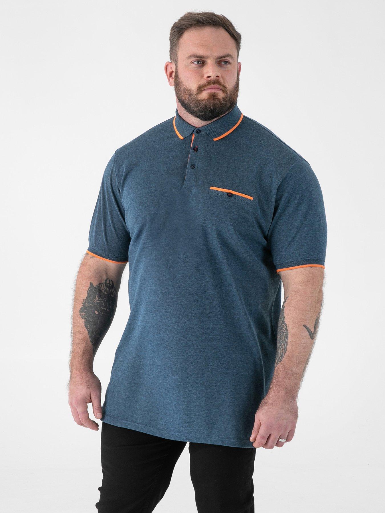 D555 Pique Polo Shirt With Jacquard Collar And And Cuffs With Chest Pocket - Teal